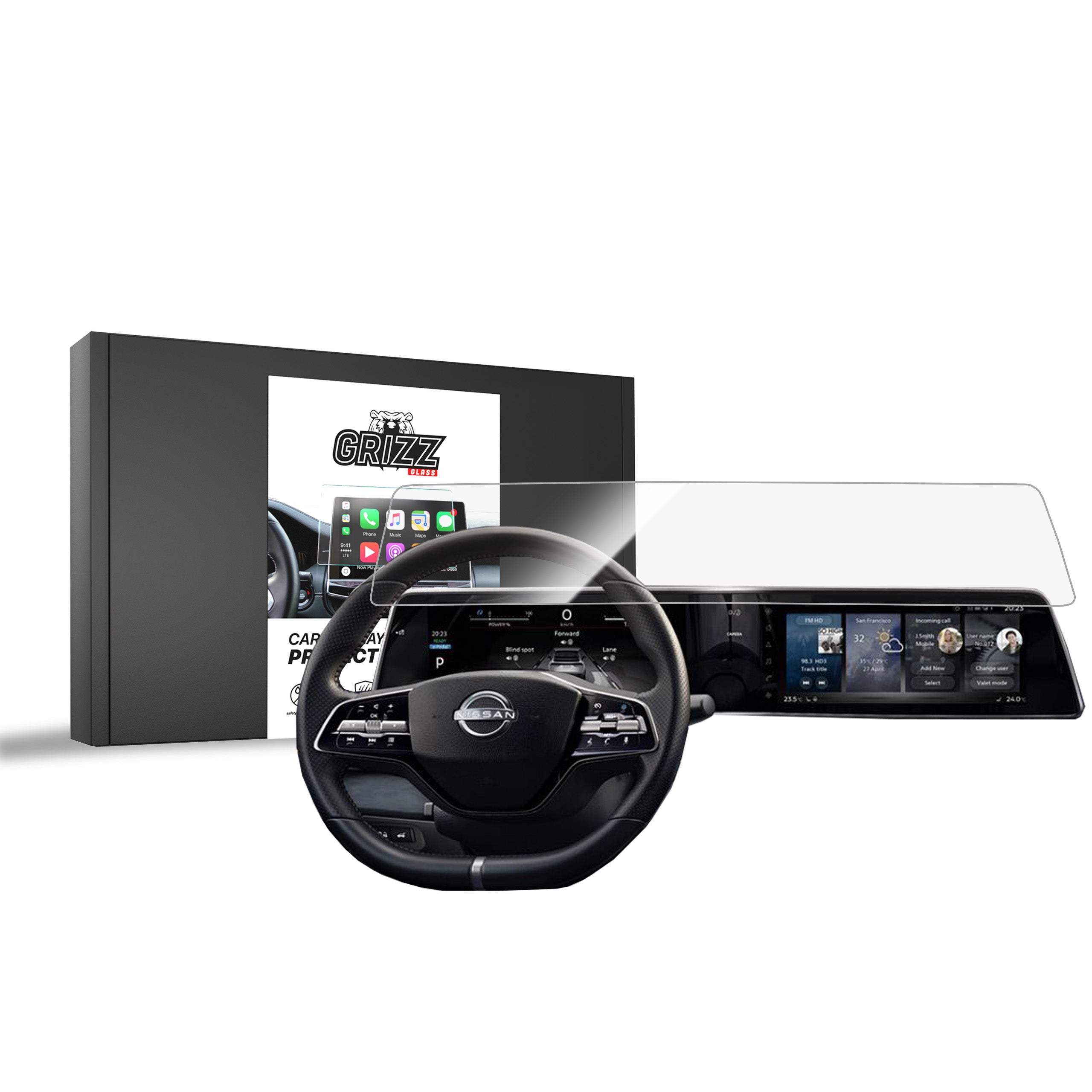 Keramische Autodisplayfolie für Nissan Ariya 12,3" (2024-2026), Grizz Protector