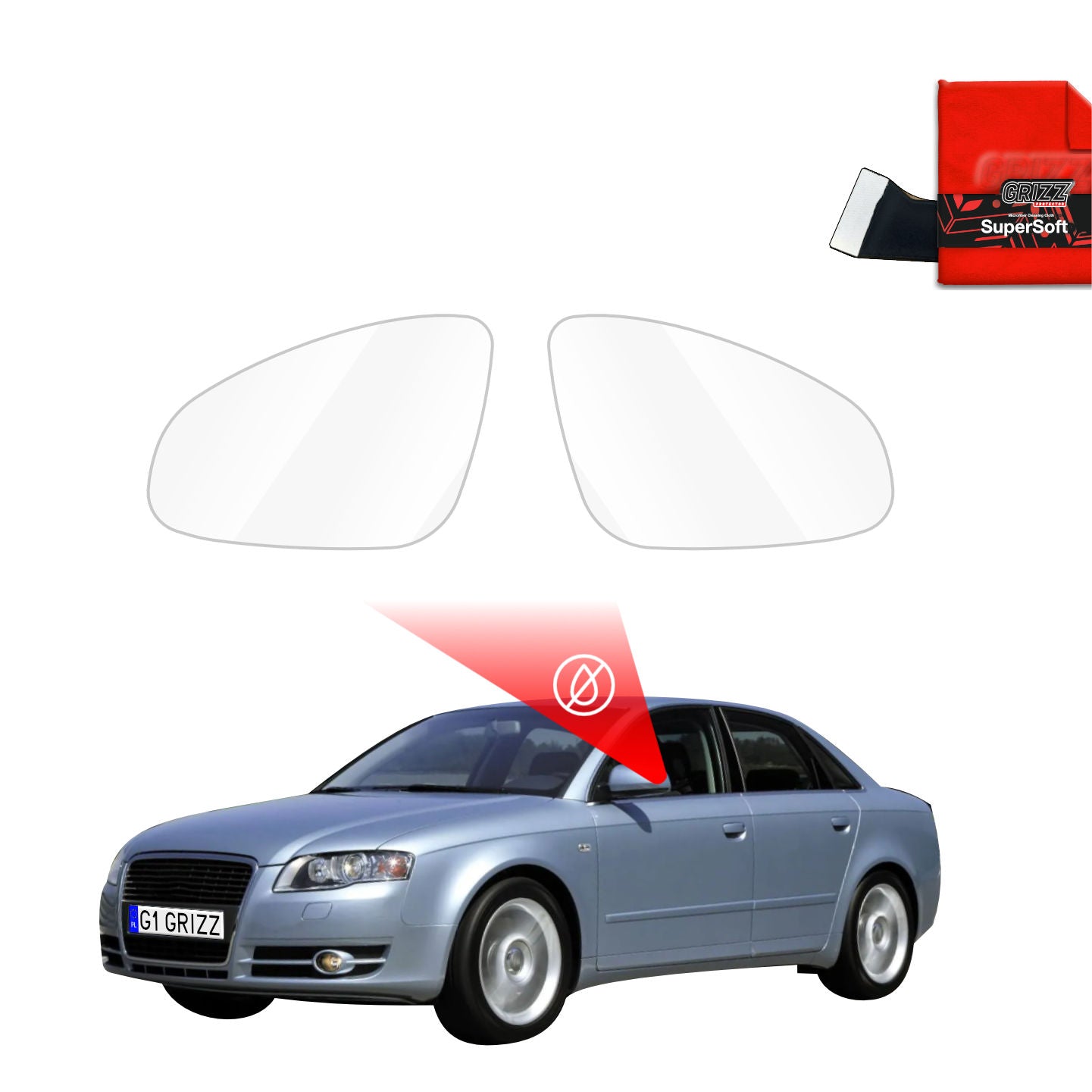 Regenschutzfolie Grizz Protector für Außenspiegel - Audi A4 B7 Sedan (2004-2008)