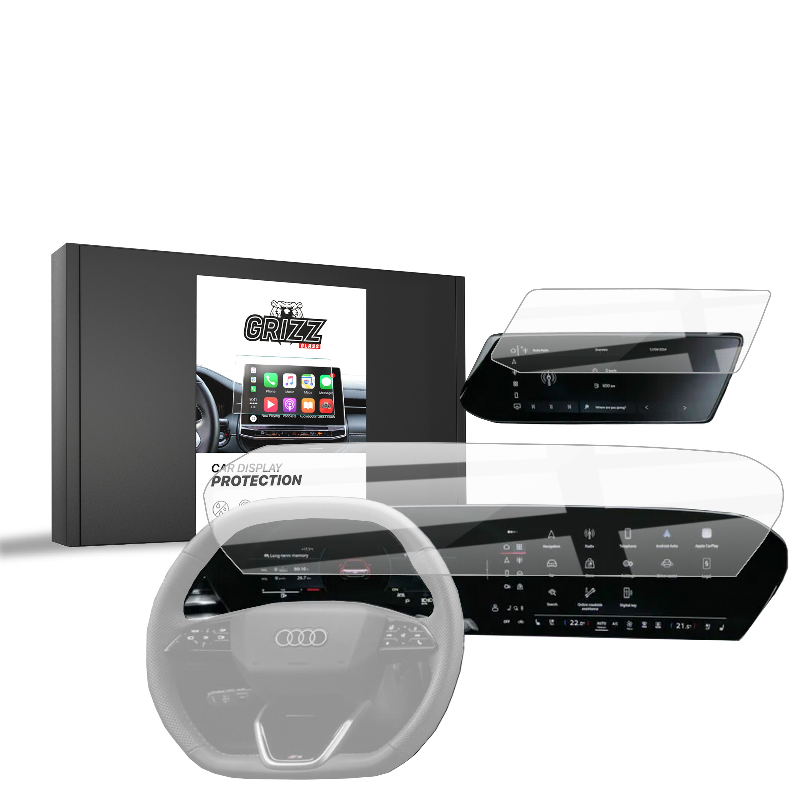 Keramische Autodisplayfolie 2in1 für Audi A6 C9 14,5" (2025-2026), Grizz Protector