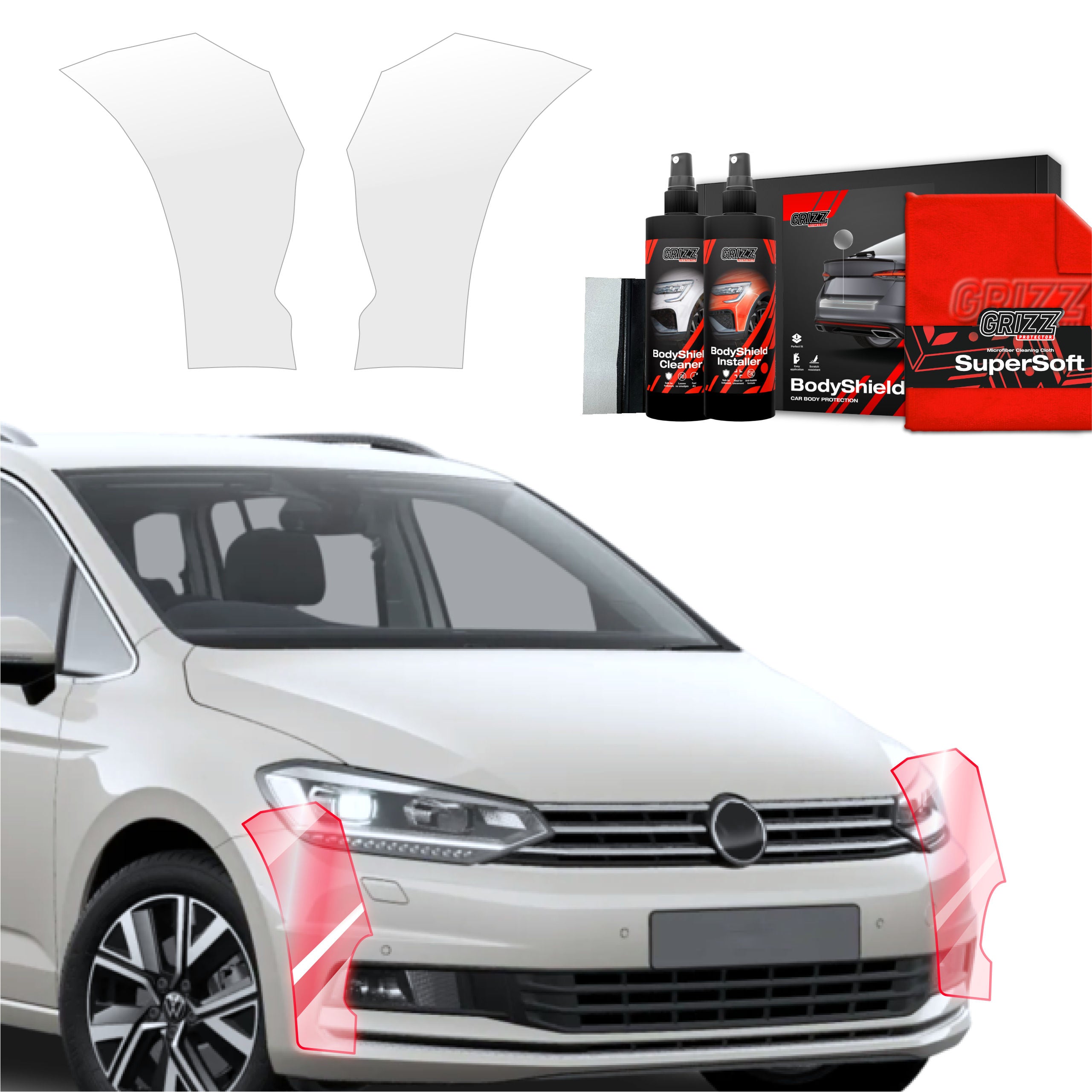 2in1 Schutzfolie Grizz Protector für Stoßstange - Volkswagen VW Touran (2024-2026)