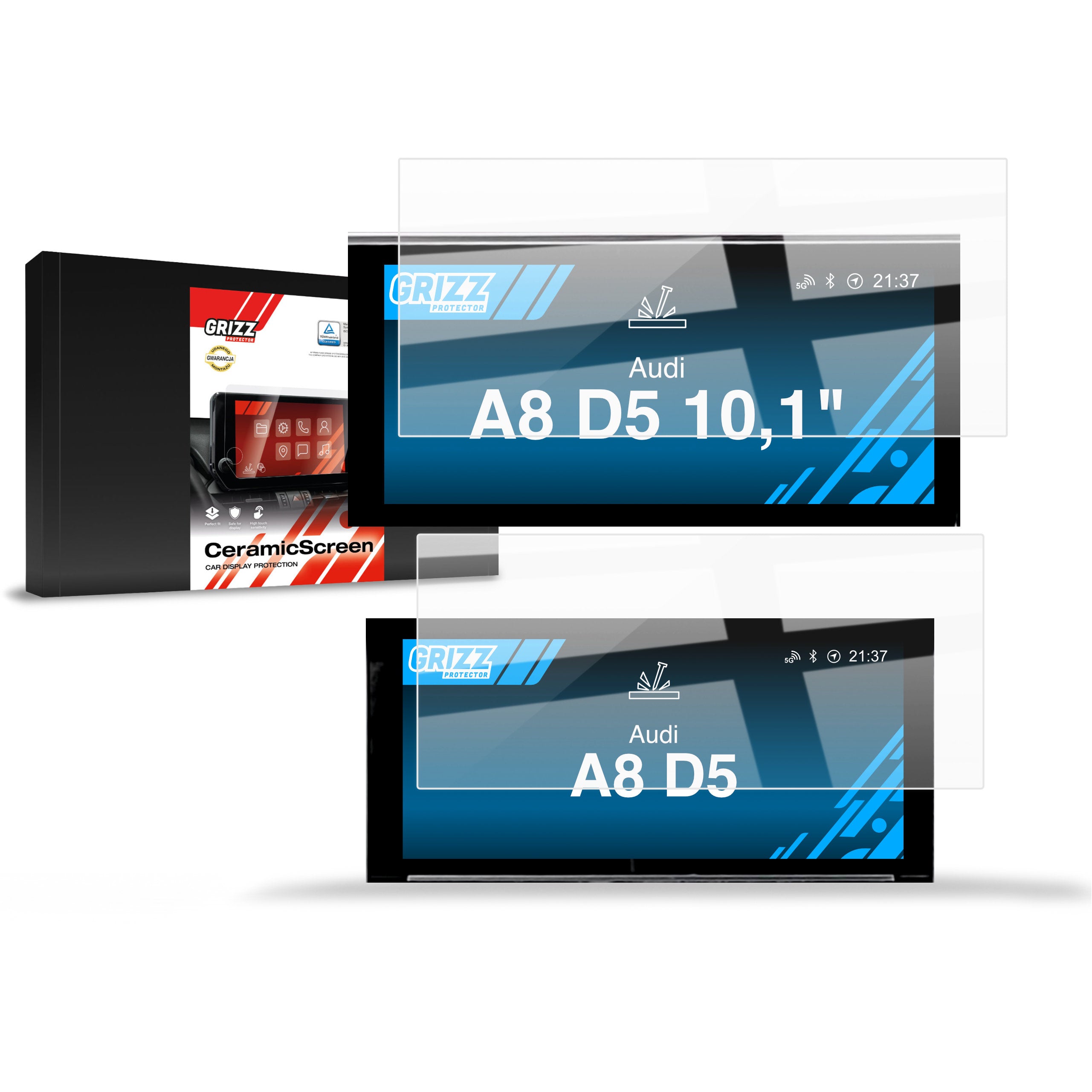 Keramische Autodisplayfolie 2in1 für Audi A8 D5 (2017-2021), Grizz Protector