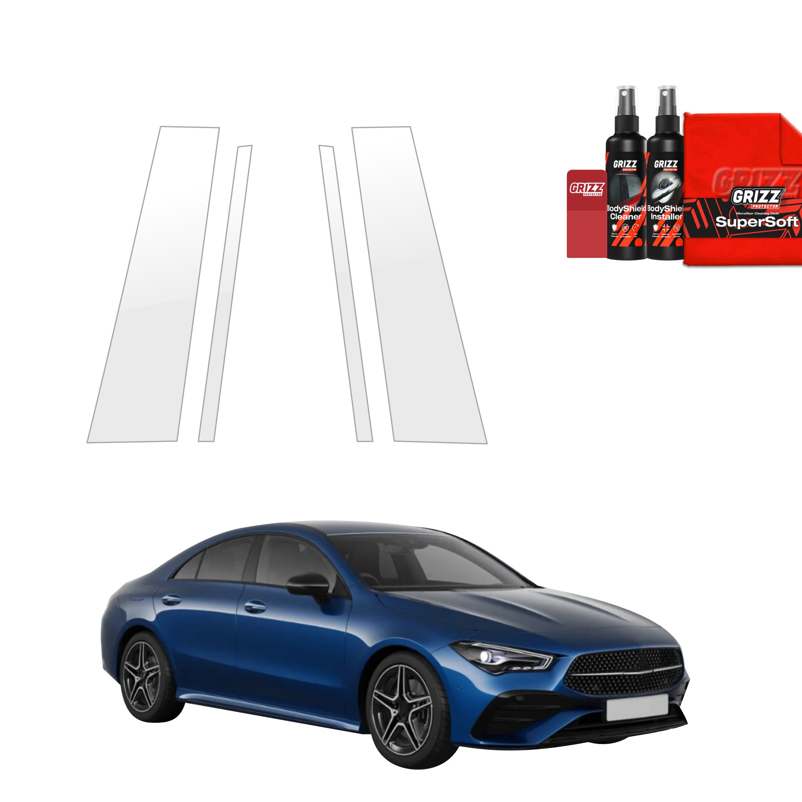 4in1 Schutzfolie Grizz Protector für B-C-Säule - Mercedes CLA 200 (2025-2026)