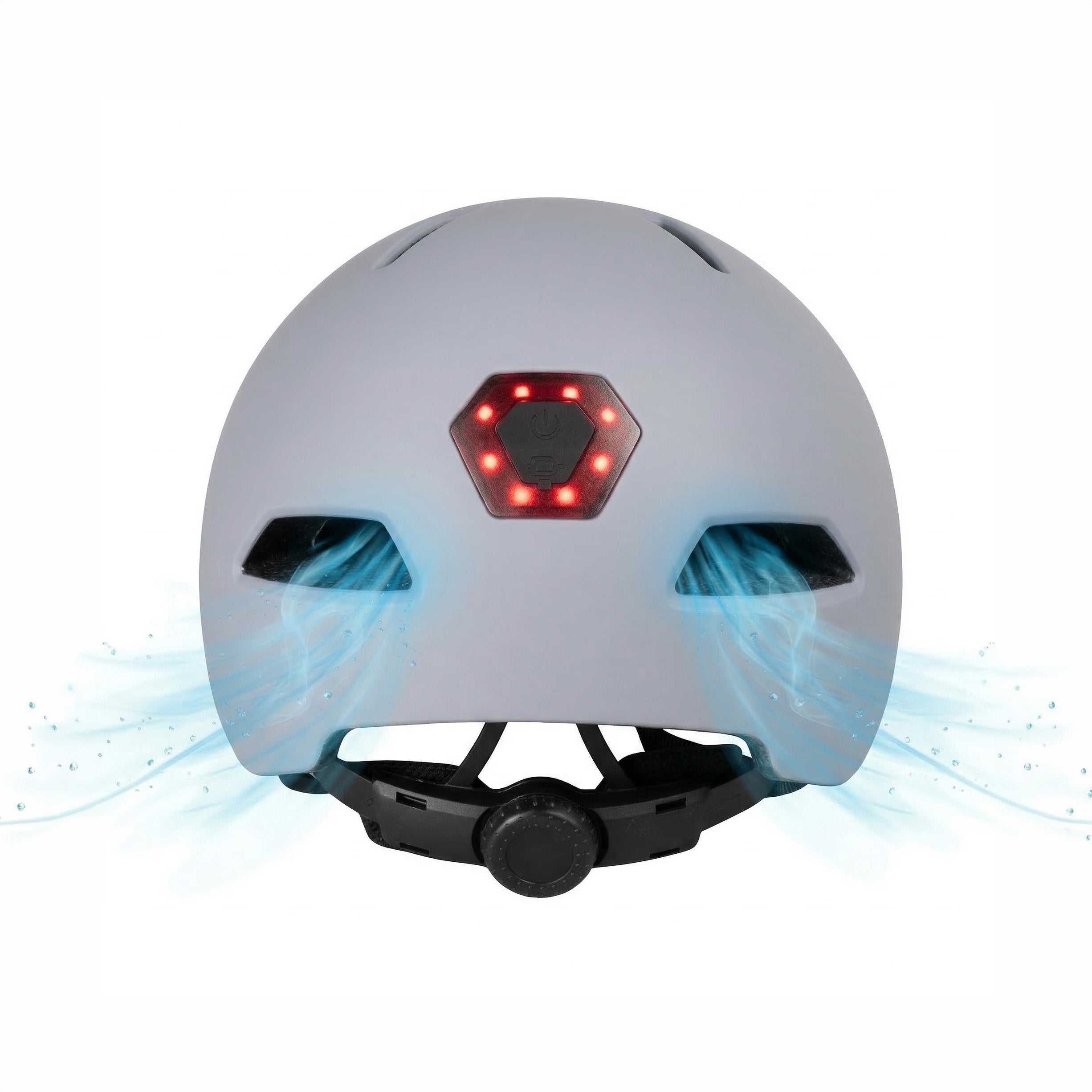 Fahrradhelm mit LED-Licht, Vayox Street VA0423GREM 55-58 cm, Grau