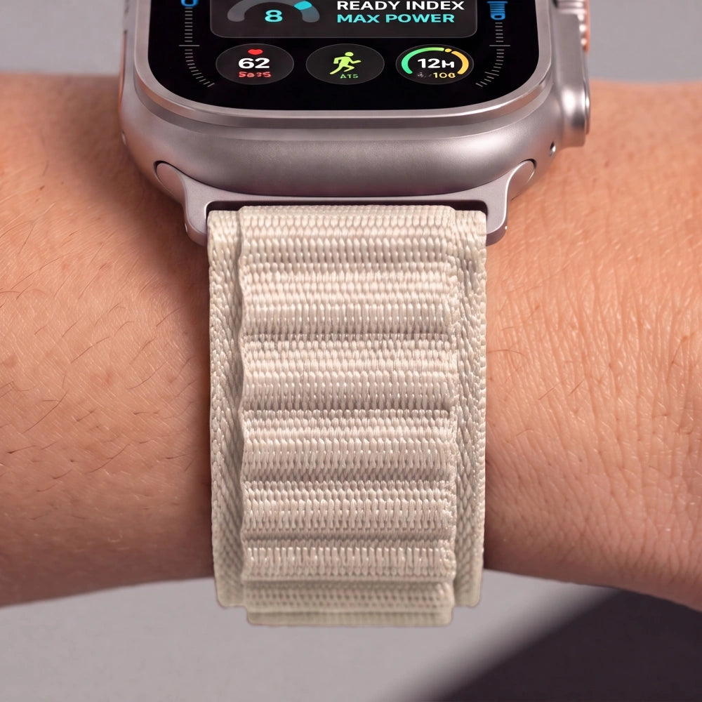 Armband für Apple Watch 49/46/45/44 mm, Tech Protect Nylon Pro, Beige (9/9)