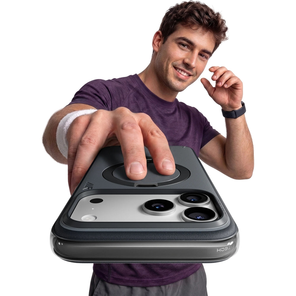 Handyhülle für iPhone 18 Pro / 17 Pro, Torras Ostand Q3 Air Essential mit MagSafe, Schwarz (8/9)
