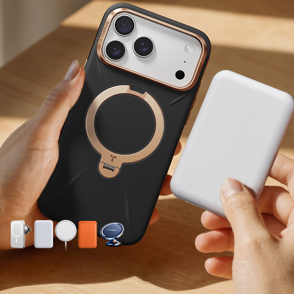 Handyhülle für iPhone 18 Pro Max / 17 Pro Max Torras Ostand Q3 VegSkin, Schwarz (3/10)