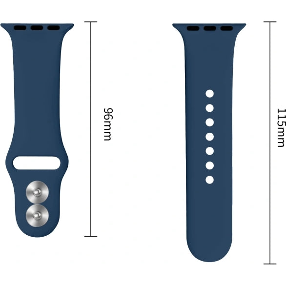 Armband für Apple Watch 42/41/40/38 mm, Tech-Protect Silicone, Dunkelblau (8/9)