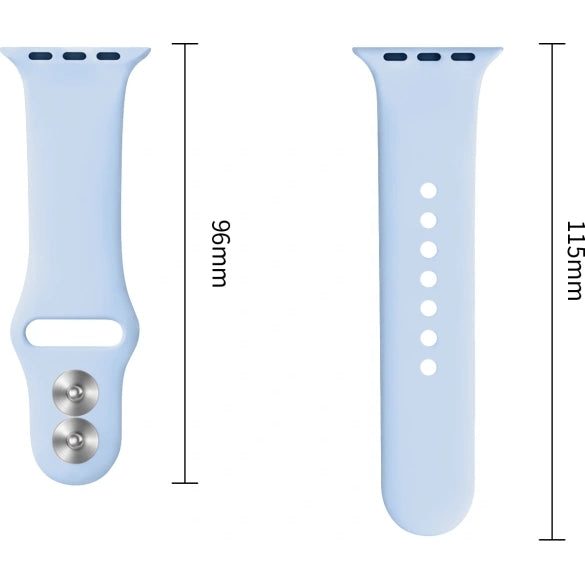 Armband für Apple Watch 42/41/40/38 mm, Tech-Protect Silicone, Hellblau (8/9)