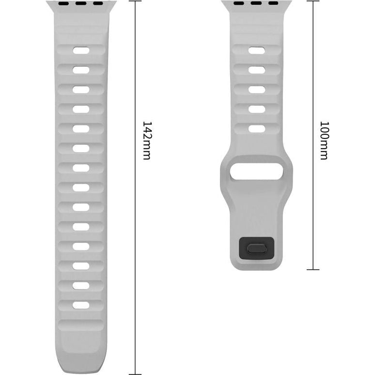 Armband für Apple Watch 49/46/45/44 mm, Tech-Protect Silicone Line, Grau (8/9)