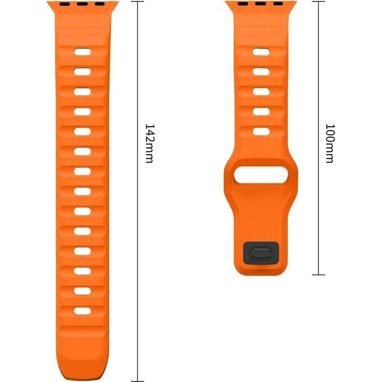 Armband für Apple Watch 49/46/45/44 mm, Tech-Protect Silicone Line, Orange (8/9)