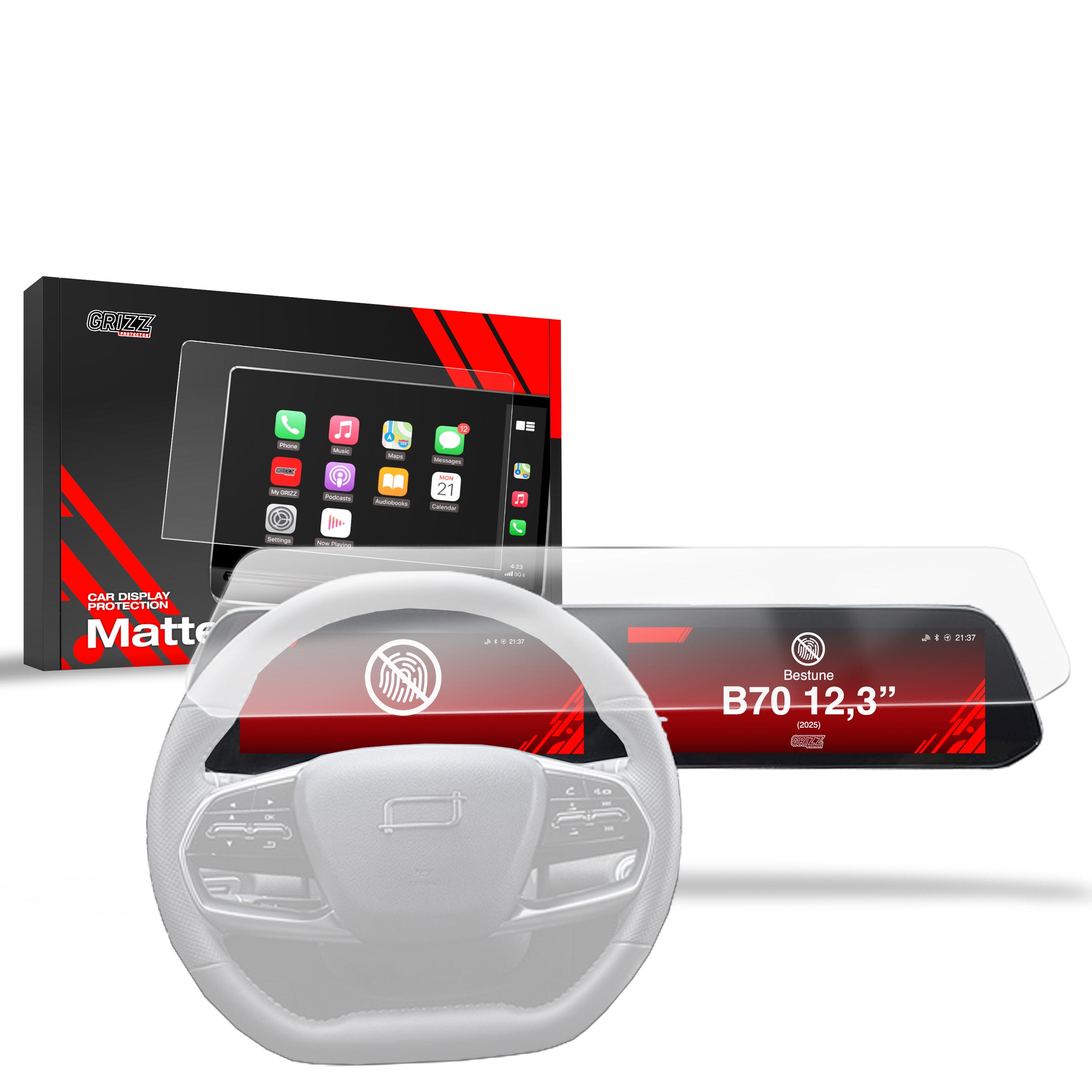 Matte Autodisplayfolie für Bestune B70 12,3" (2025-2026), Grizz Protector