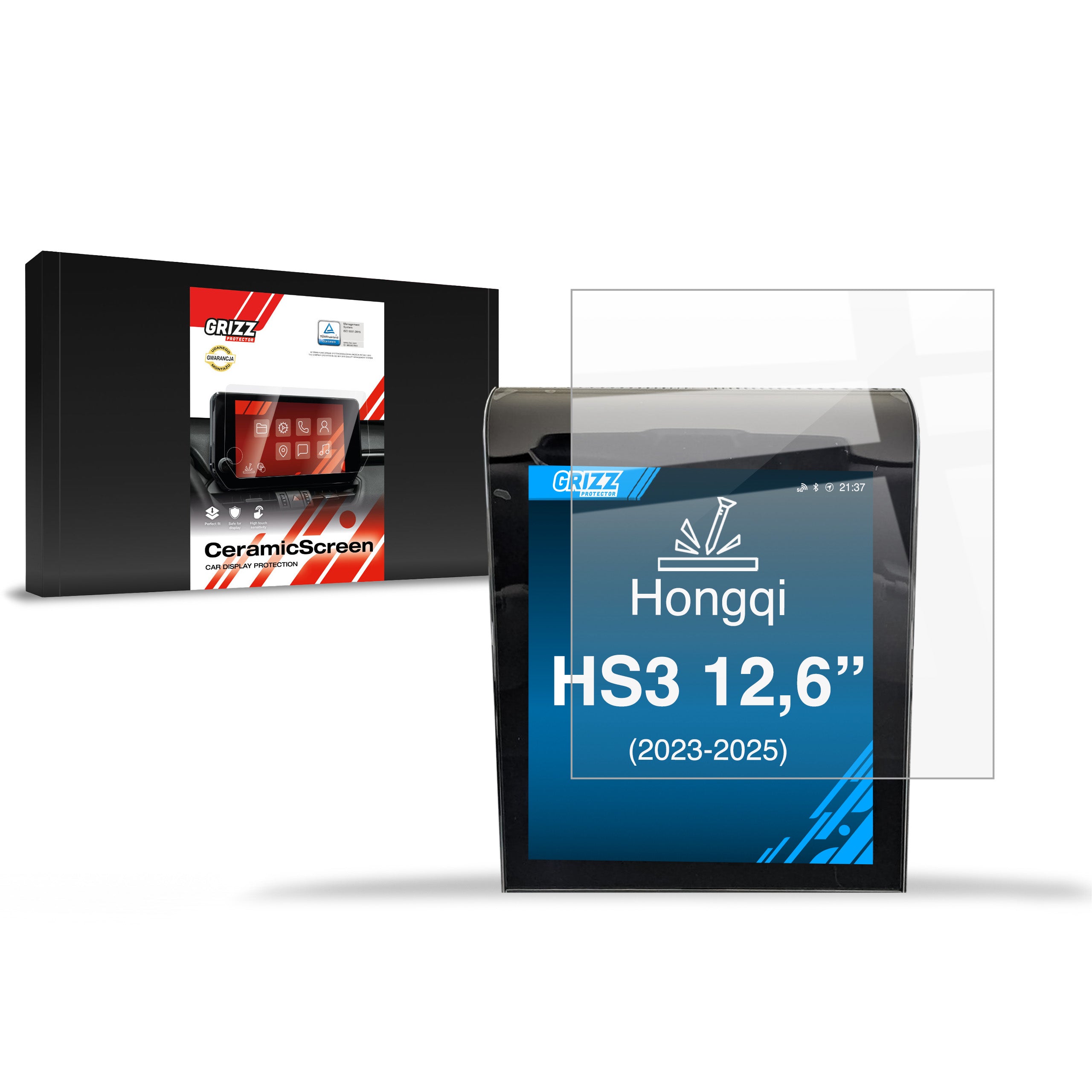 Keramische Autodisplayfolie für Hongqi HS3 12,6" (2023-2026), Grizz Protector