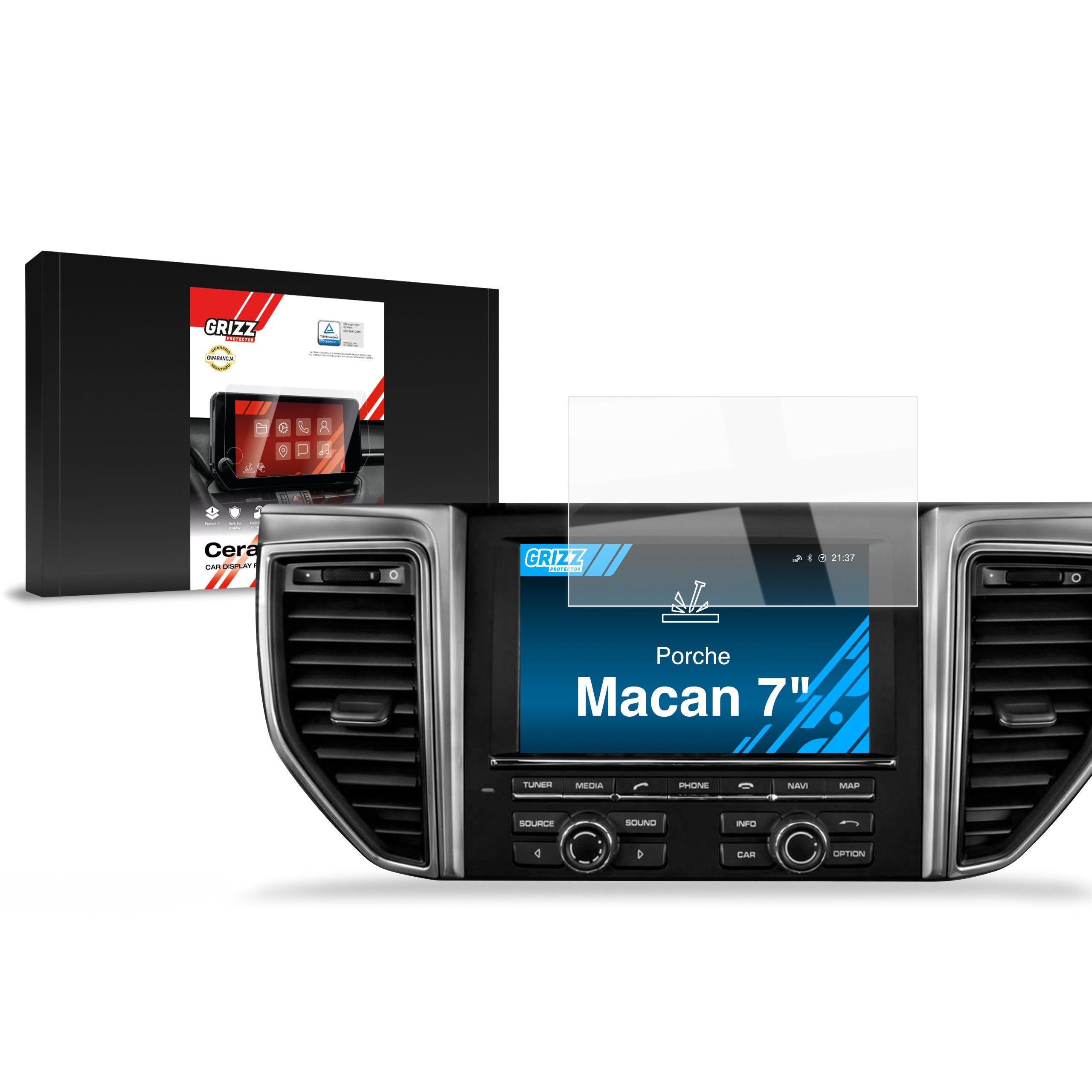 Keramische Autodisplayfolie für Porsche Macan 7" (2014-2018), Grizz Protector