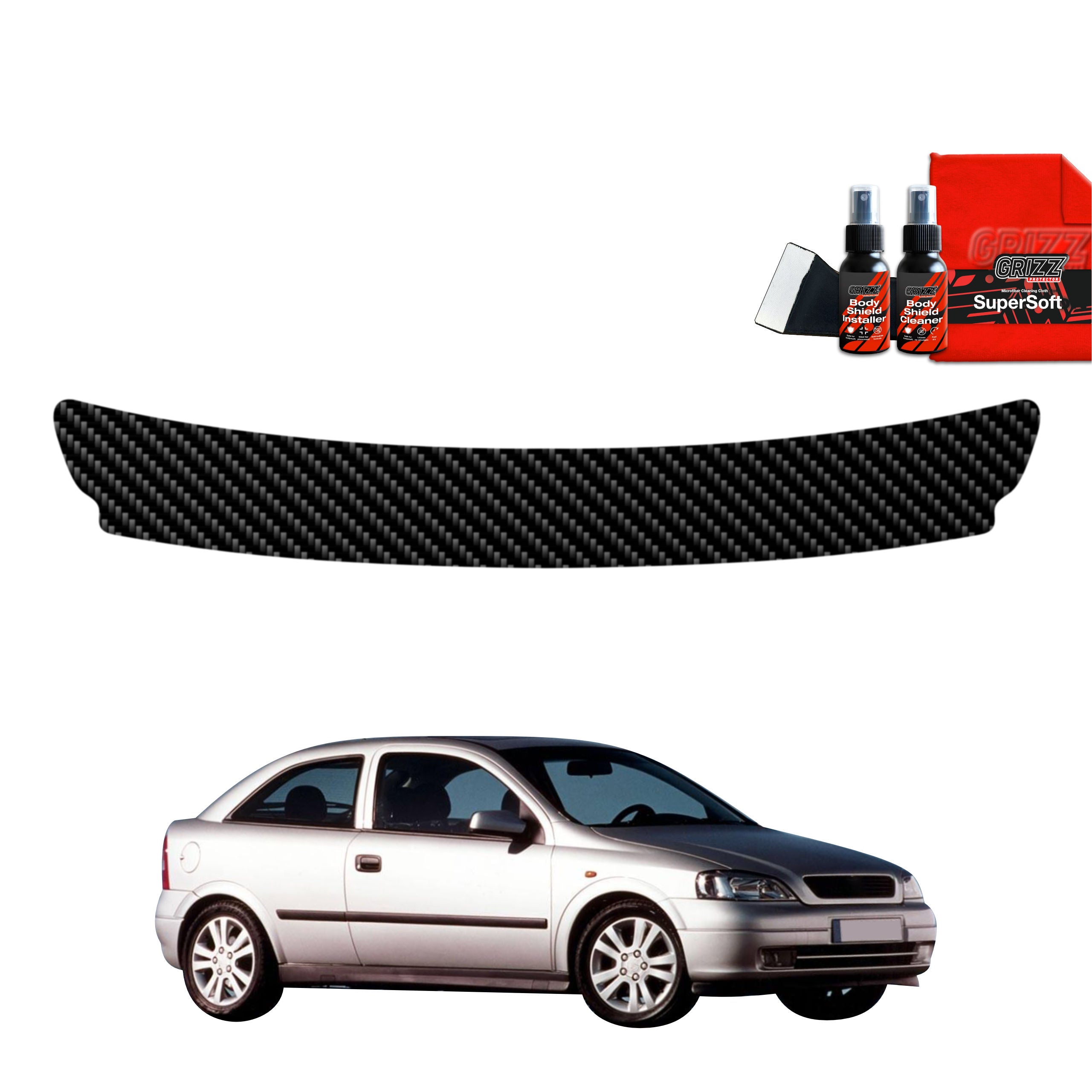 Kohlenstoff Schutzfolie Grizz Protector für Ladekante - Opel Astra G Hatchback 3D (1998-2009)