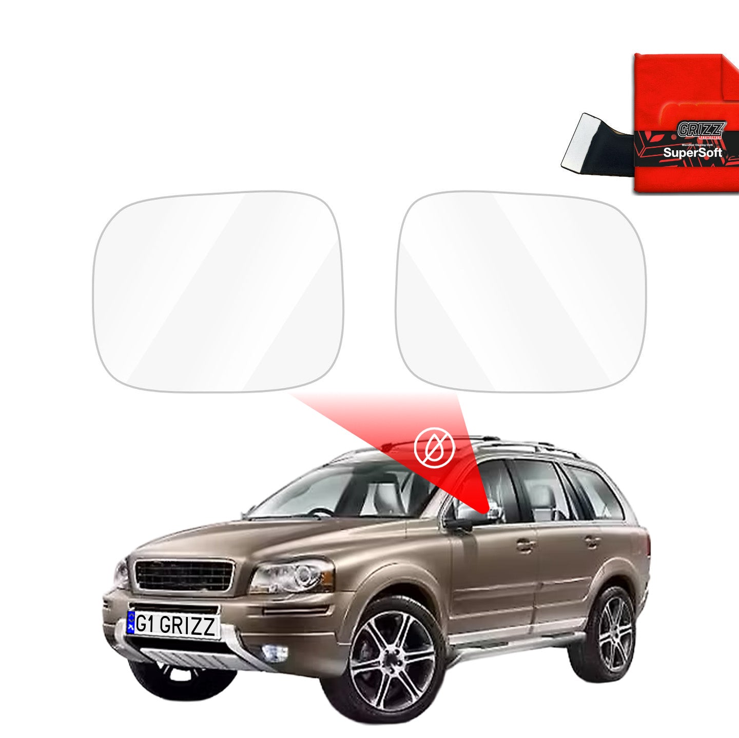Regenschutzfolie Grizz Protector für Außenspiegel - Volvo XC90 (2002-2014)