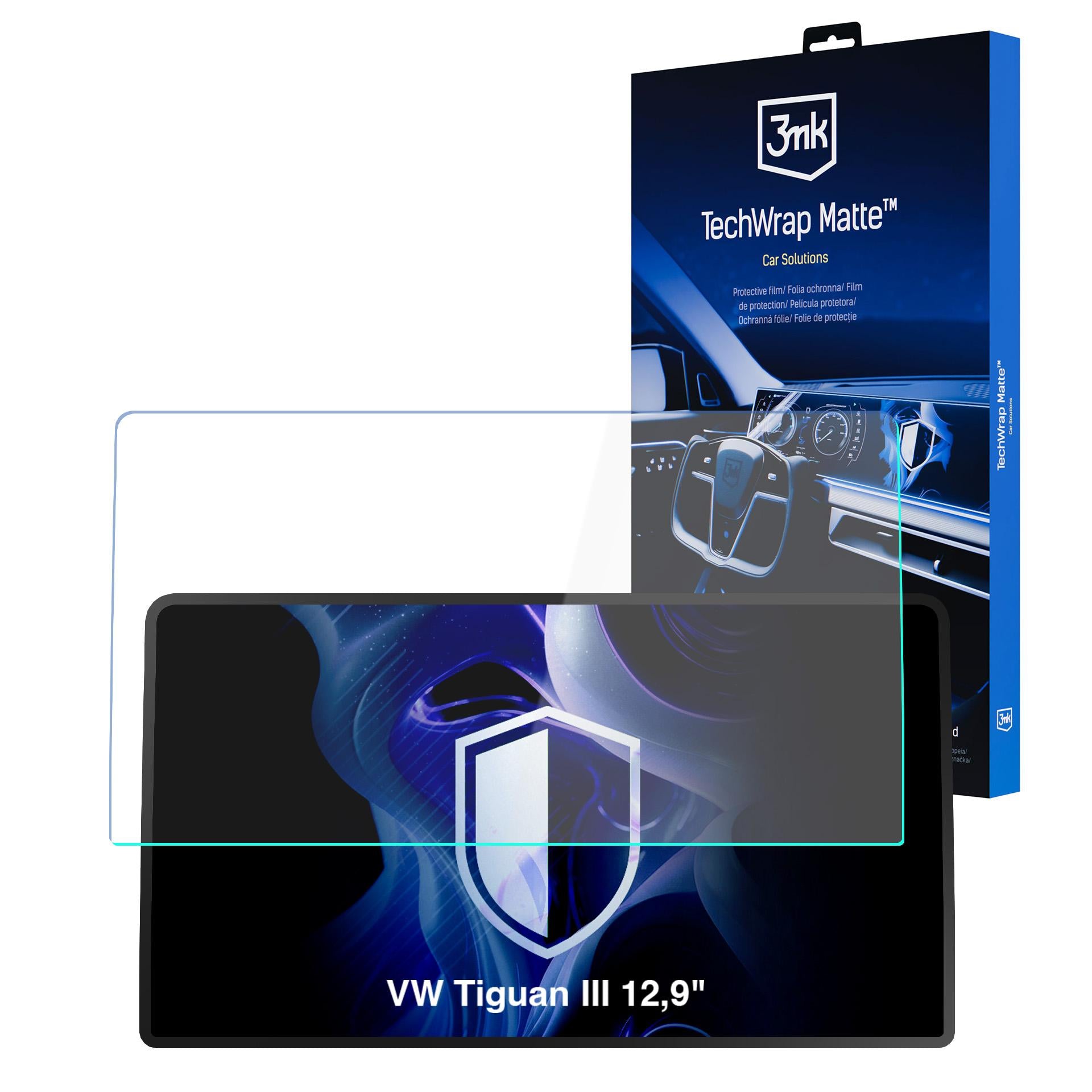 Matte Schutzfolie für den Navigationsbildschirm für VW Tiguan III 12,9" (2024 - ), 3mk TechWrap Matte