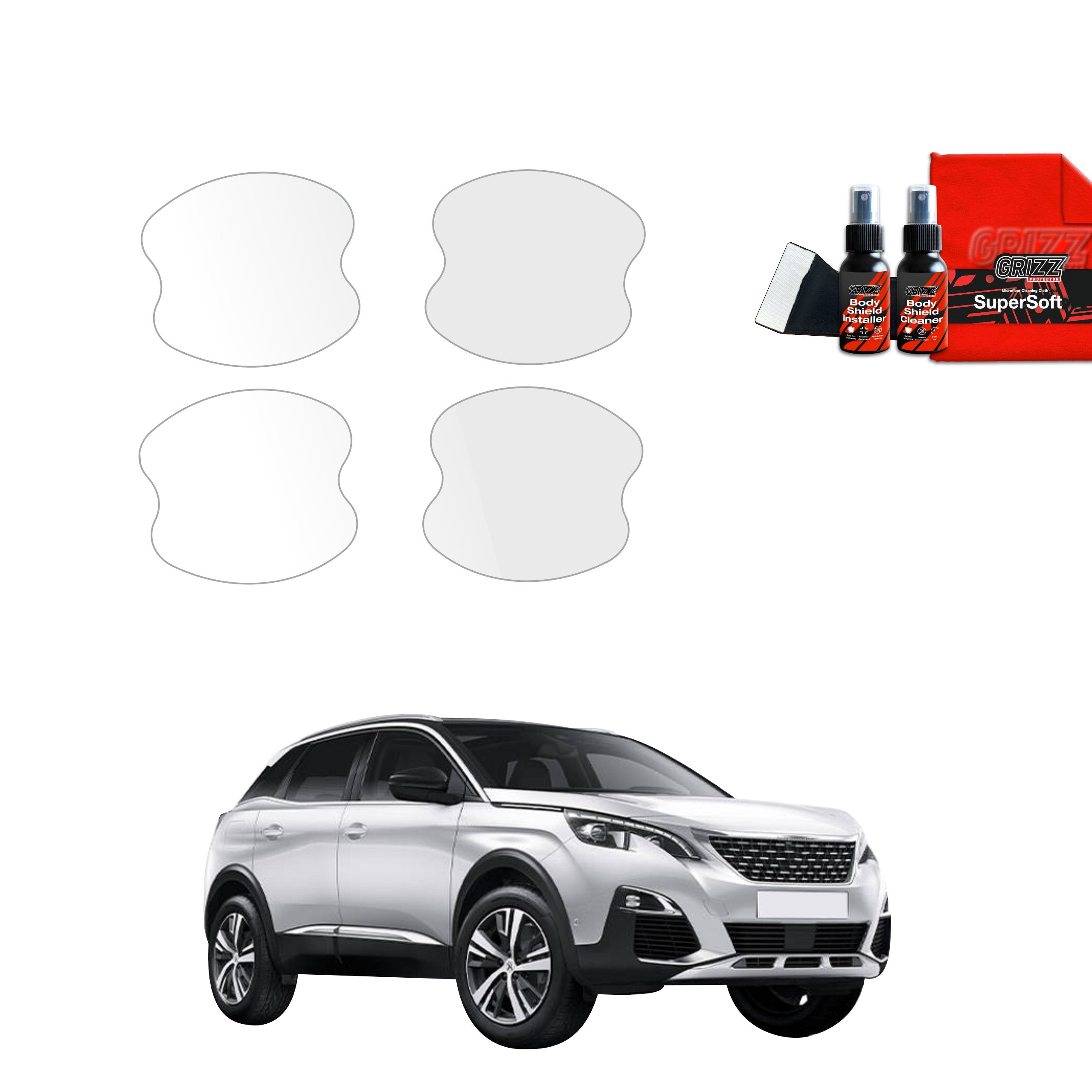 4in1 Schutzfolie Grizz Protector für Türgriffmulden - Peugeot 3008 (2016-2024)