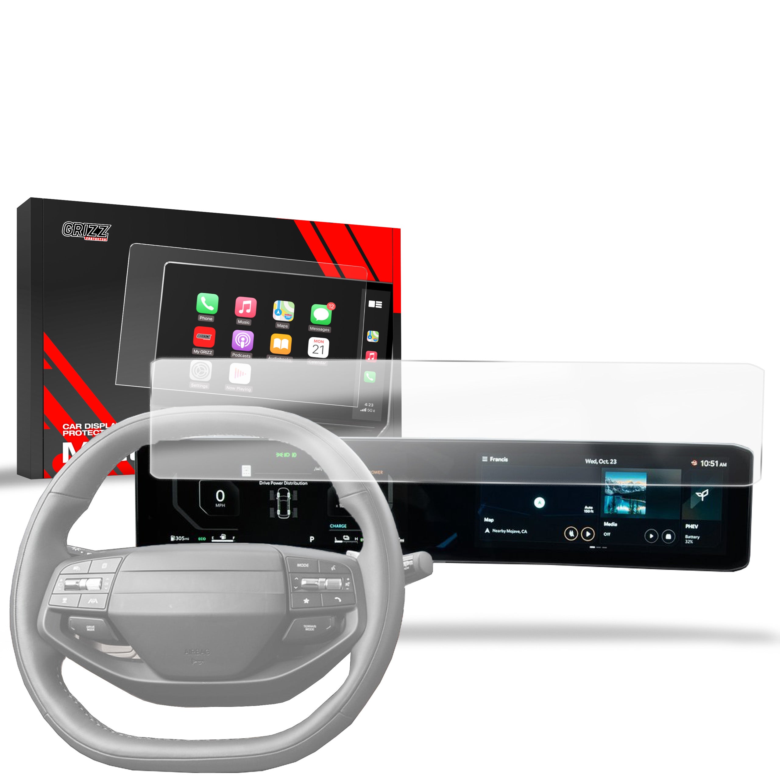 Matte Autodisplayfolie für Kia Sportage 5 Business Line Facelift 24" (2025-2026), Grizz Protector