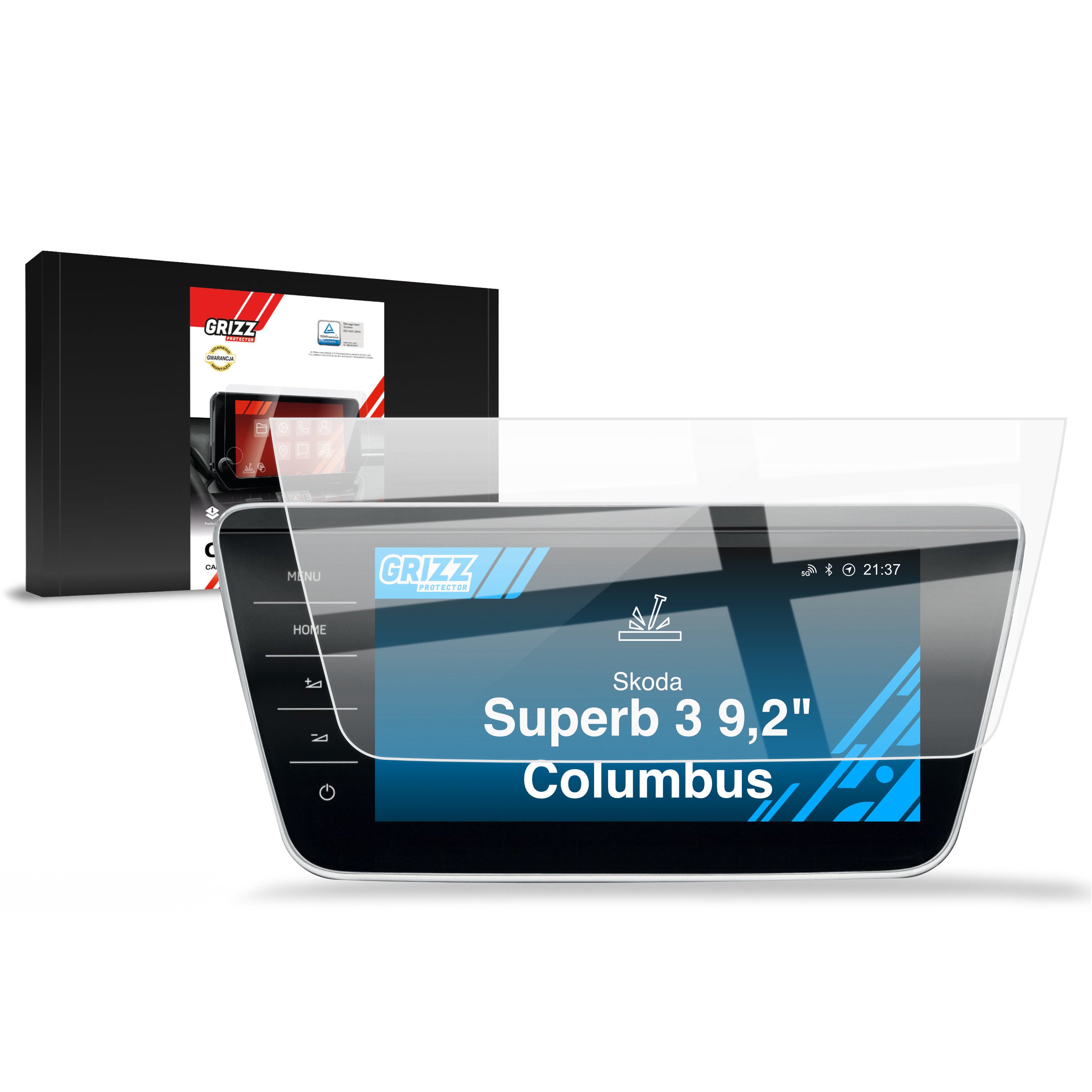 Keramische Autodisplayfolie für Skoda Superb 3 9,2" Columbus (2015-2024), Grizz Protector