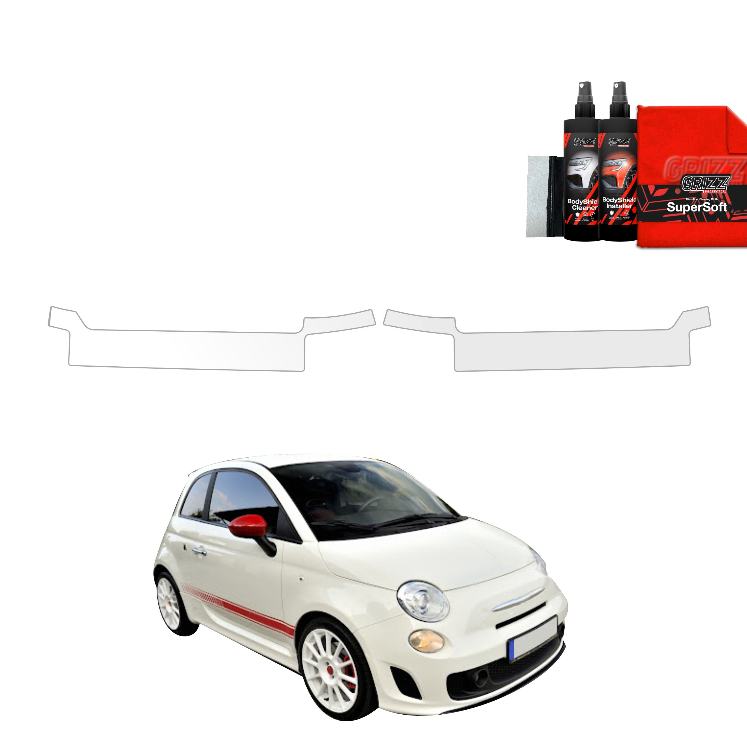 2in1 Schutzfolie Grizz Protector für Schweller - Abarth 500 (2016-2023)
