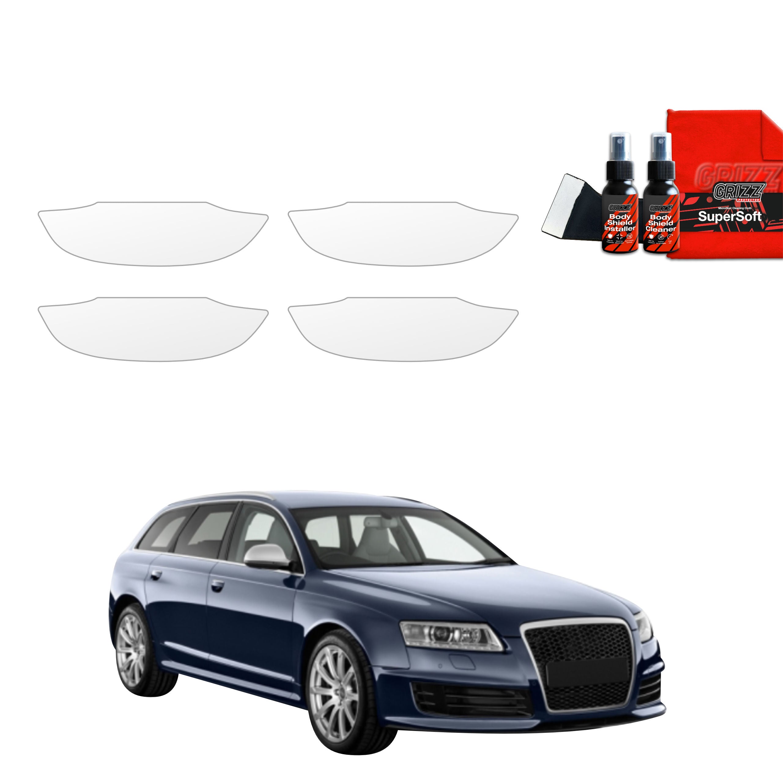 4in1 Schutzfolie Grizz Protector für Türgriffmulden - Audi A6 C6 Avant Facelifting (2008-2011)