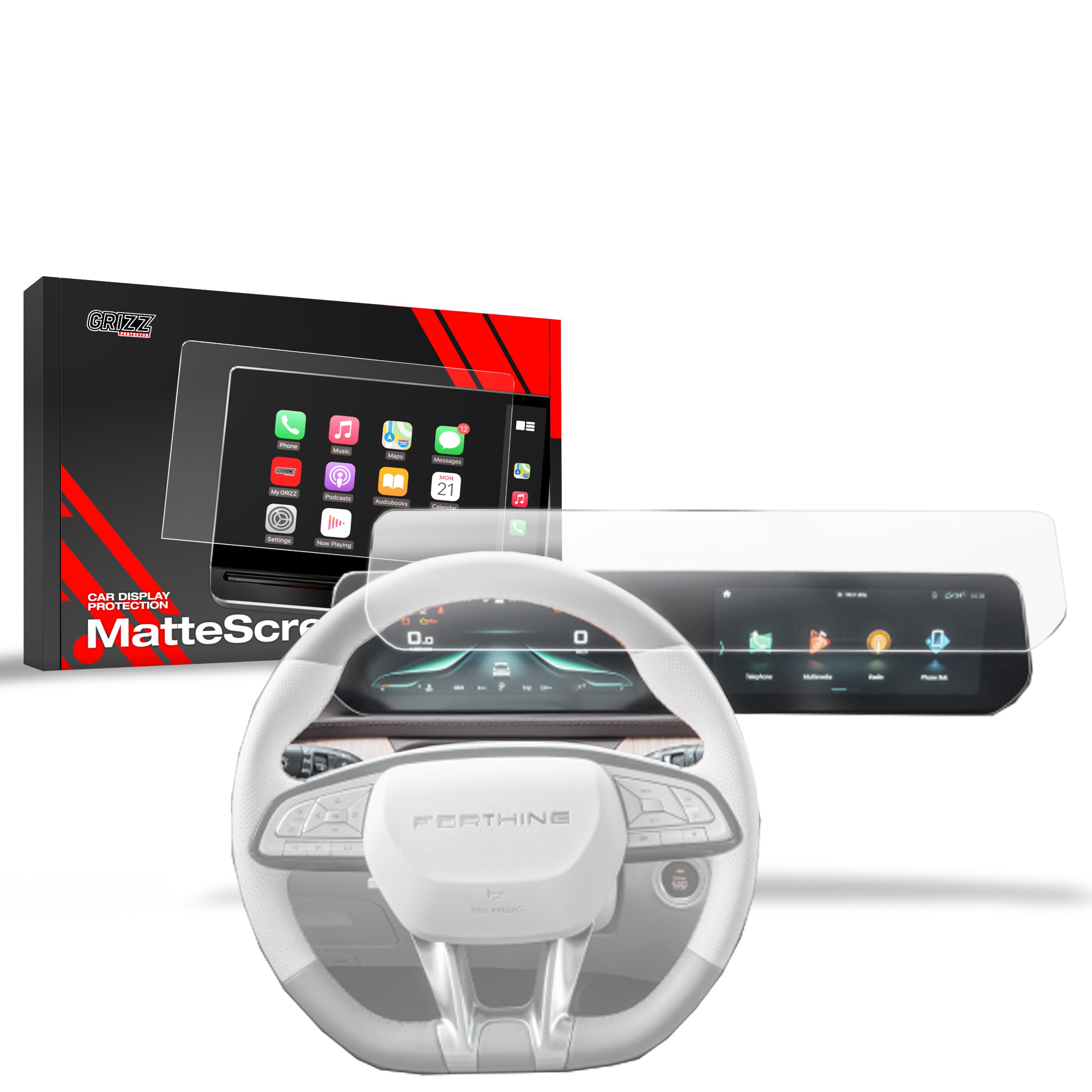 Matte Autodisplayfolie für Forthing U-Tour 10,25" (2024-2026), Grizz Protector