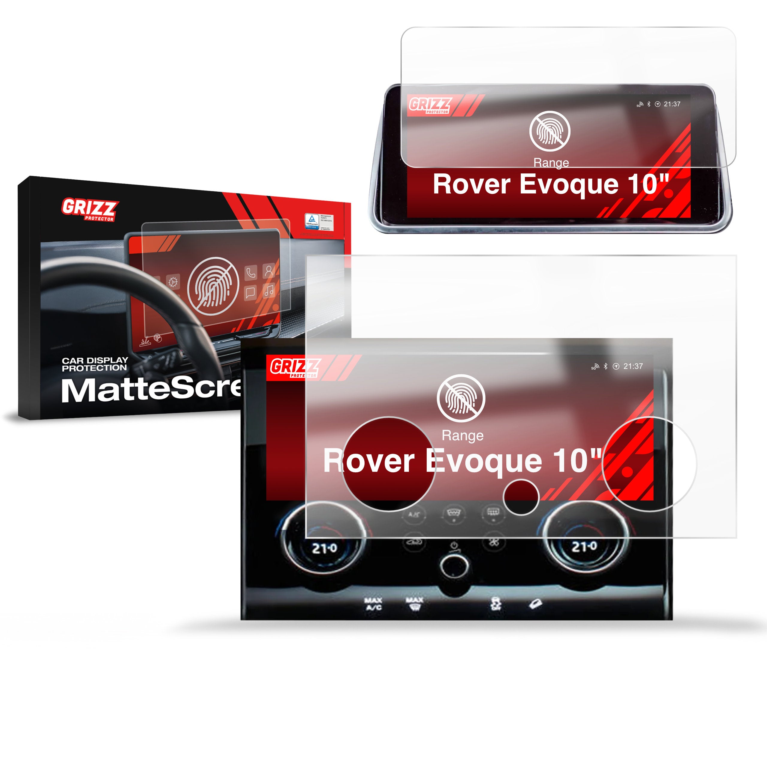 Matte Autodisplayfolie 2in1 für Range Rover Evoque (2019-2023), Grizz Protector