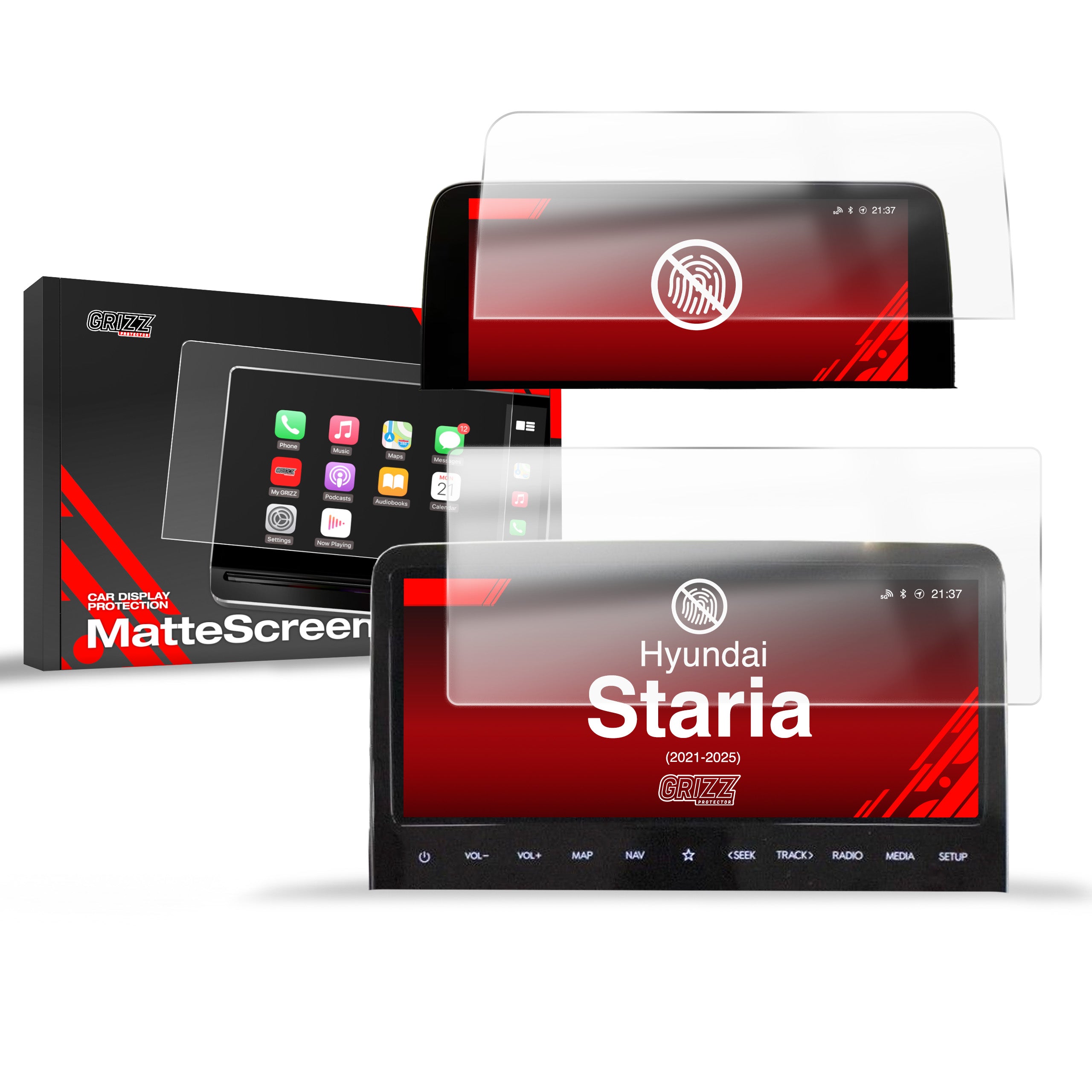 Matte Autodisplayfolie 2in1 für Hyundai Staria 10,25" (2021-2026), Grizz Protector