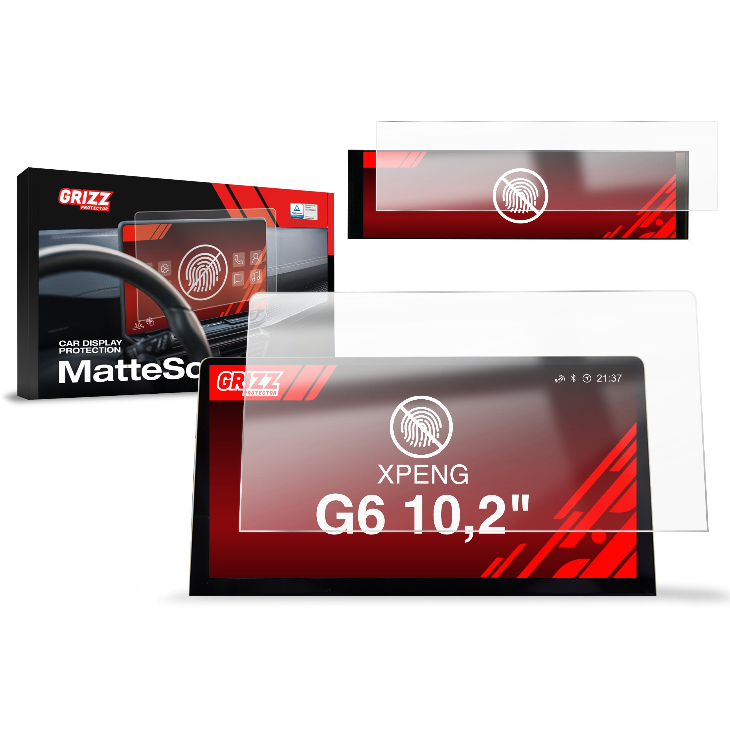 Matte Autodisplayfolie 2in1 für XPENG G6 10,2" (2023-2024), Grizz Protector