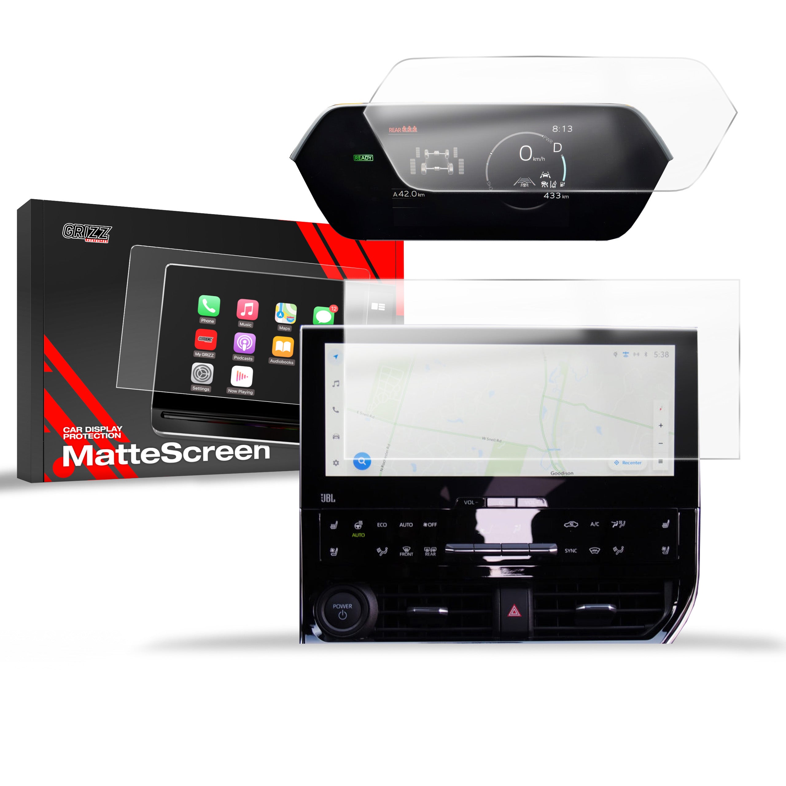 Matte Autodisplayfolie 2in1 für Subaru Solterra EV (2022-2026), Grizz Protector