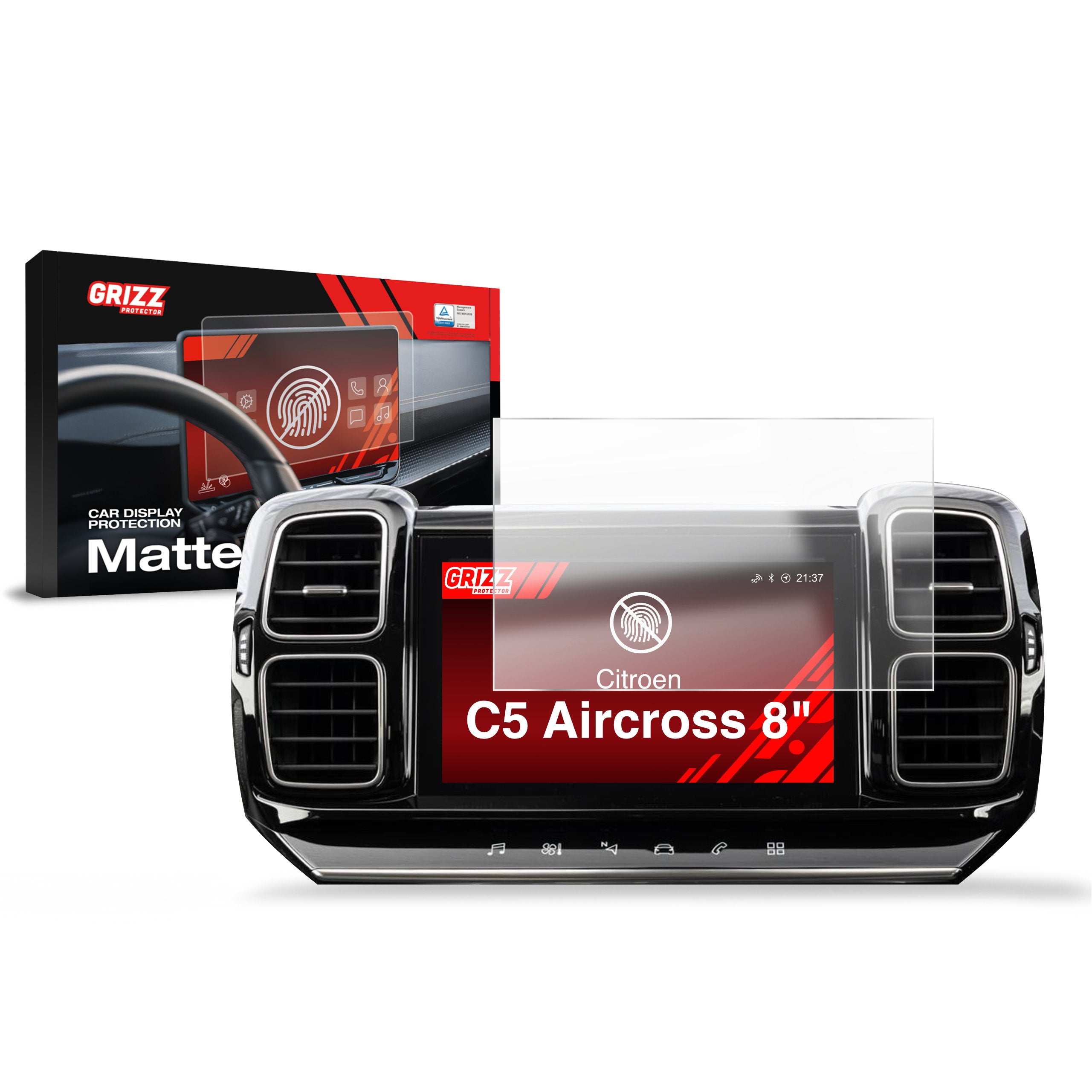 Matte Autodisplayfolie für Citroen C5 Aircross (2017-2021), Grizz Protector