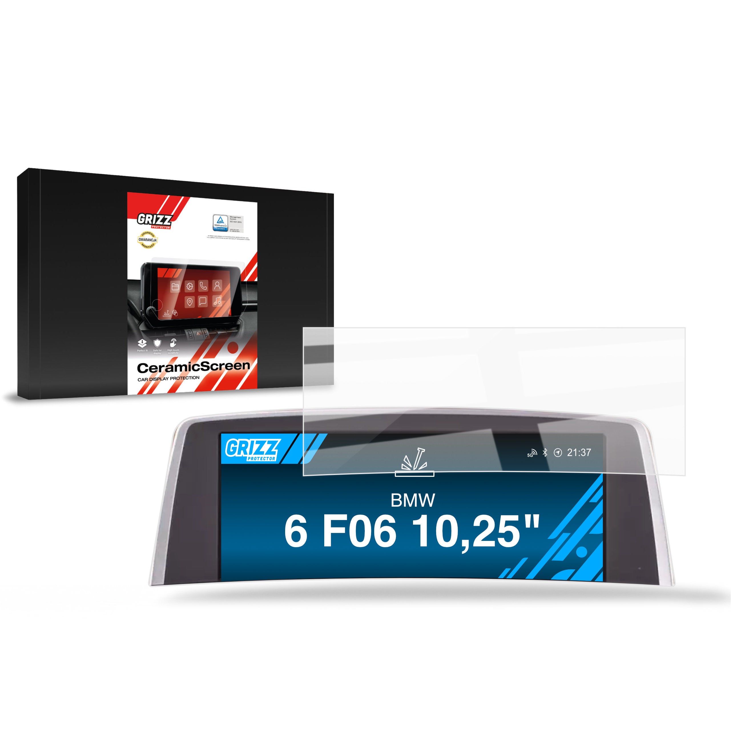 Keramische Autodisplayfolie für BMW 6 Gran Coupé F06 10,25" (2012-2014), Grizz Protector