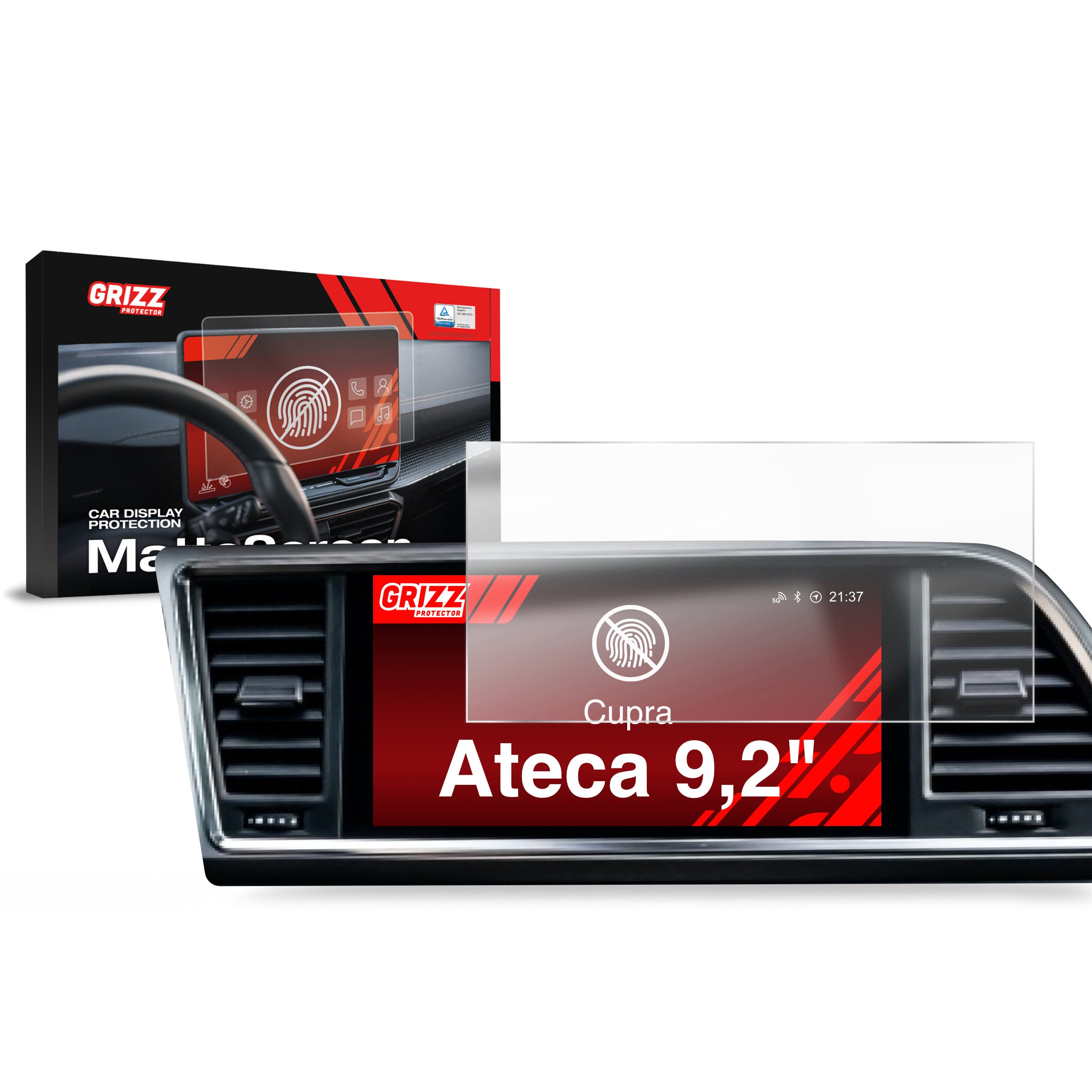 Matte Autodisplayfolie für Cupra Ateca 9,2" (2020-2026), Grizz Protector