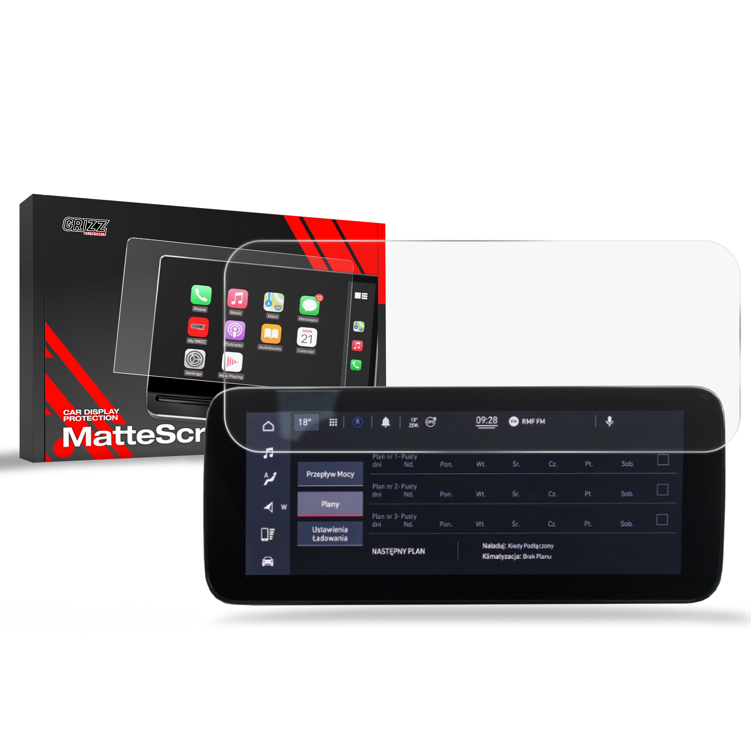 Matte Autodisplayfolie für Fiat Tipo 10,25" (2020-2026), Grizz Protector