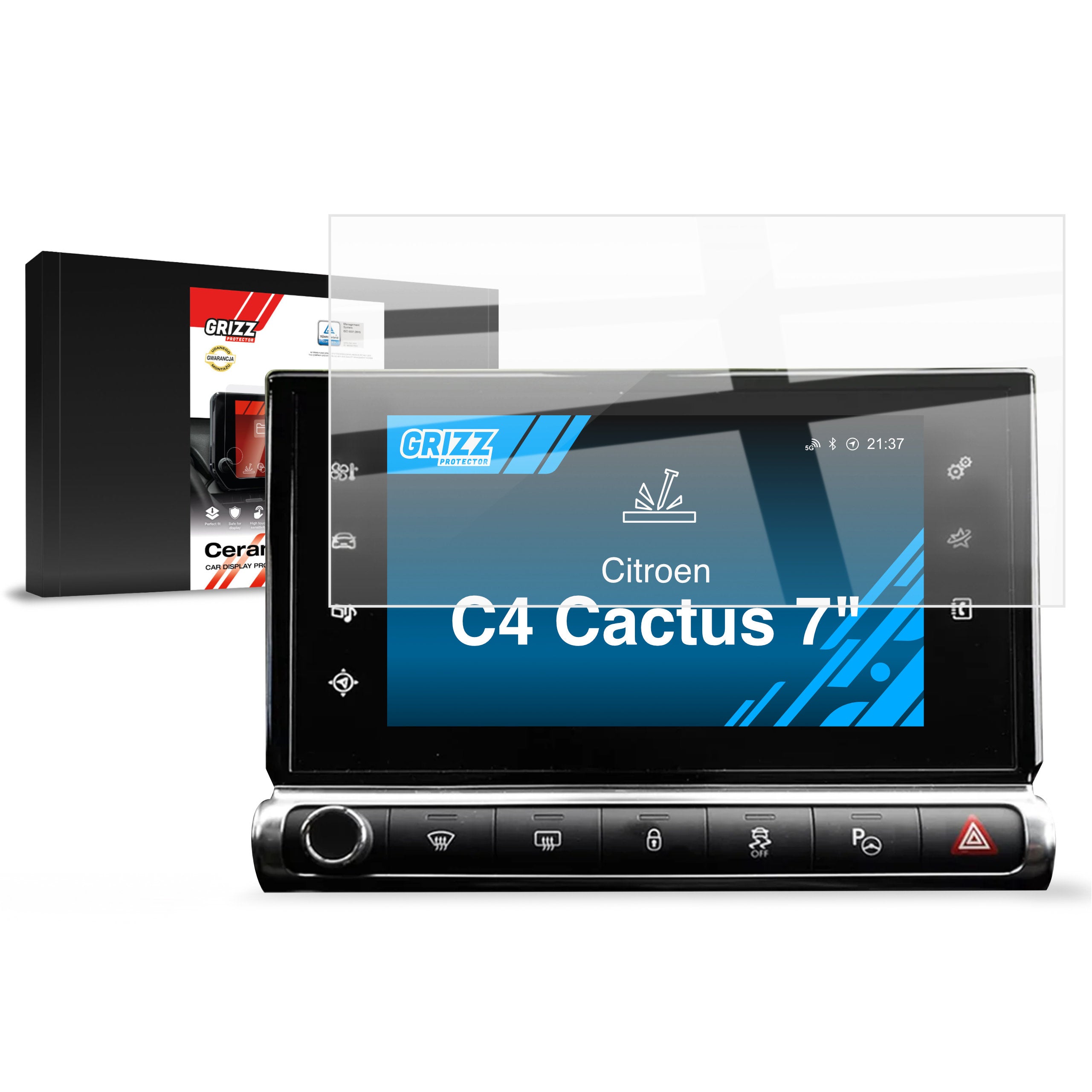 Keramische Autodisplayfolie für Citroen C4 Cactus (2014-2024), Grizz Protector