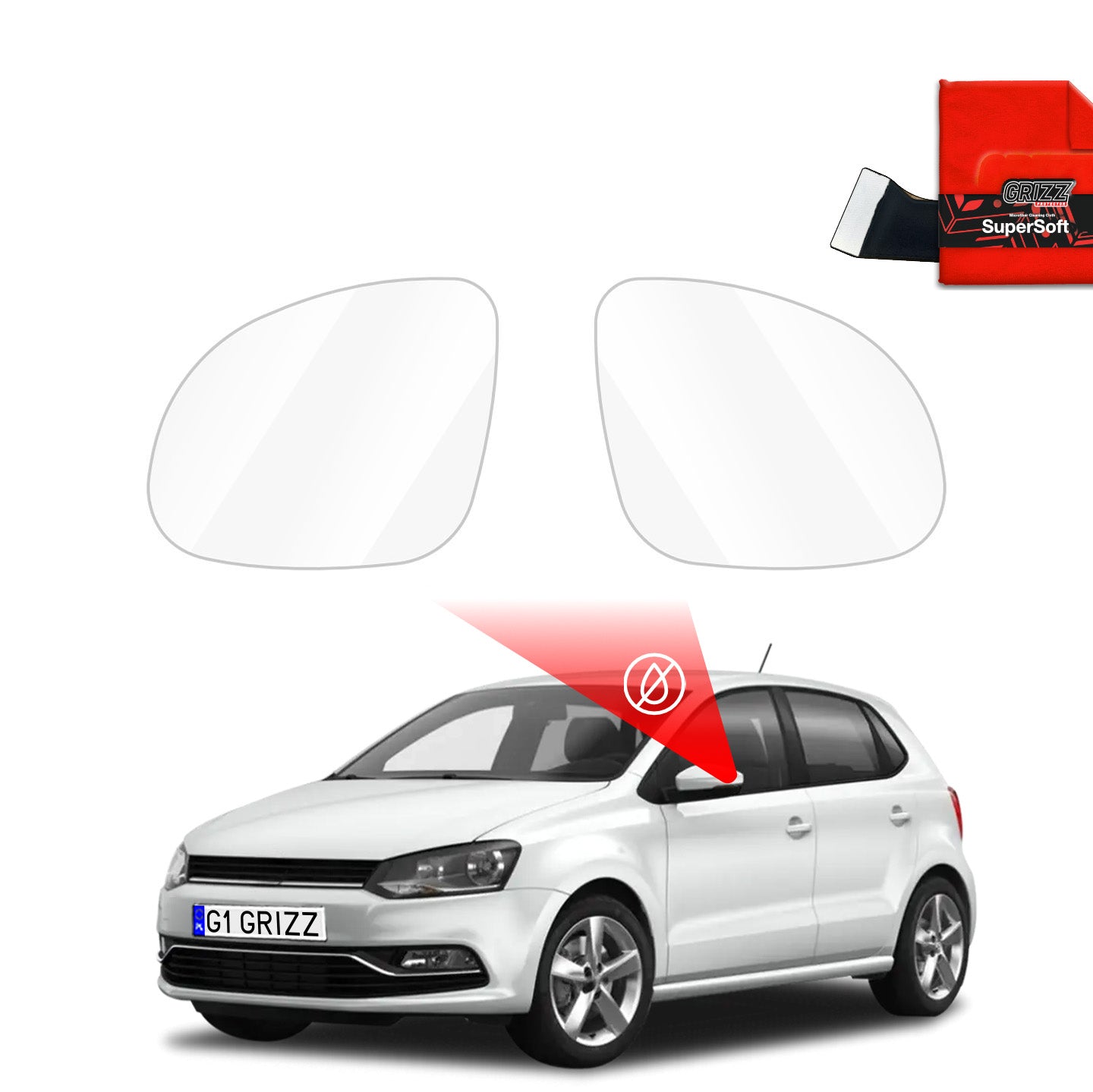 Regenschutzfolie Grizz Protector für Außenspiegel - Volkswagen Polo 5 (2009-2017)