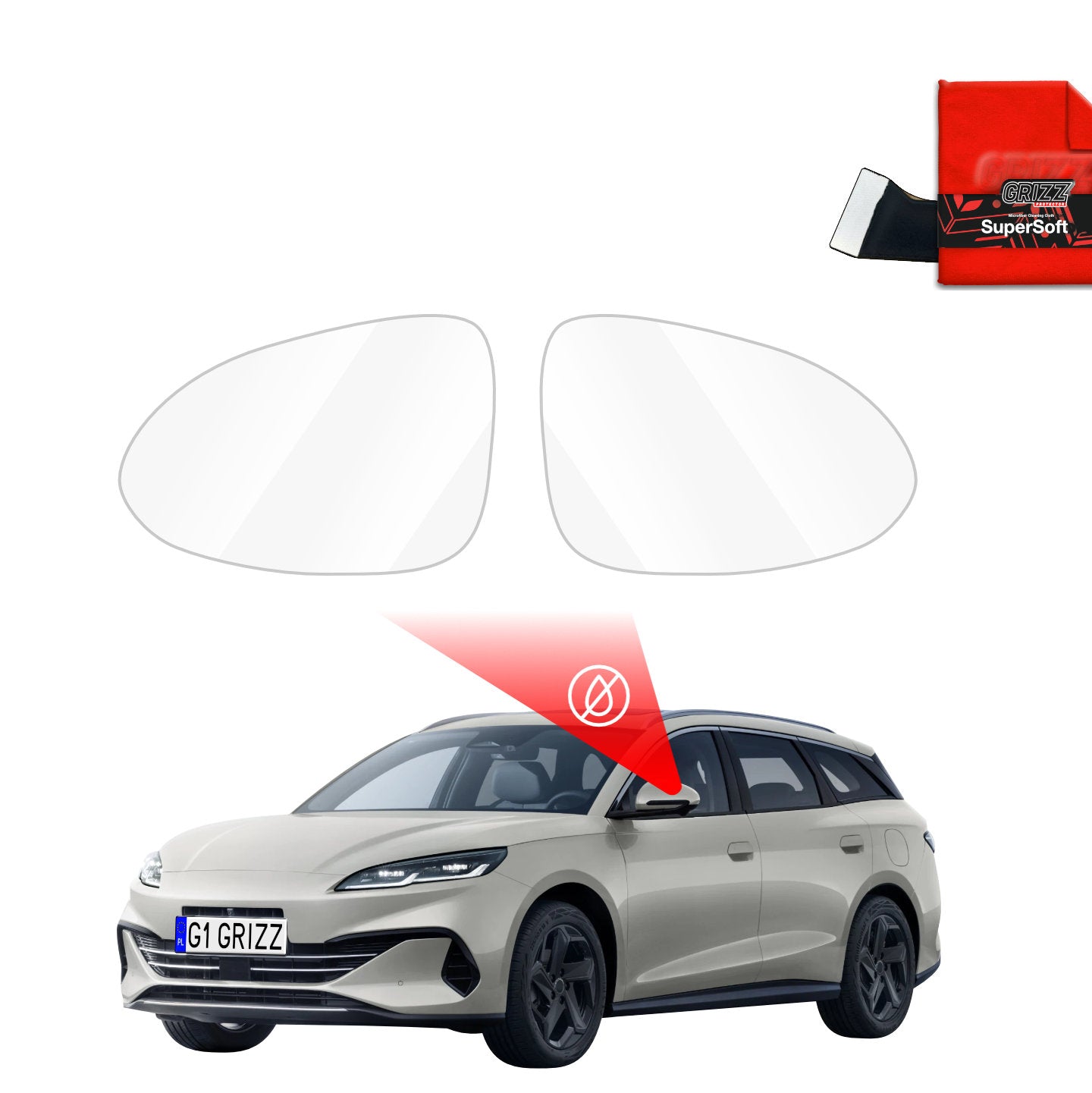 Regenschutzfolie Grizz Protector für Außenspiegel - BYD Seal 6 Dm-i Touring (2025-2026)