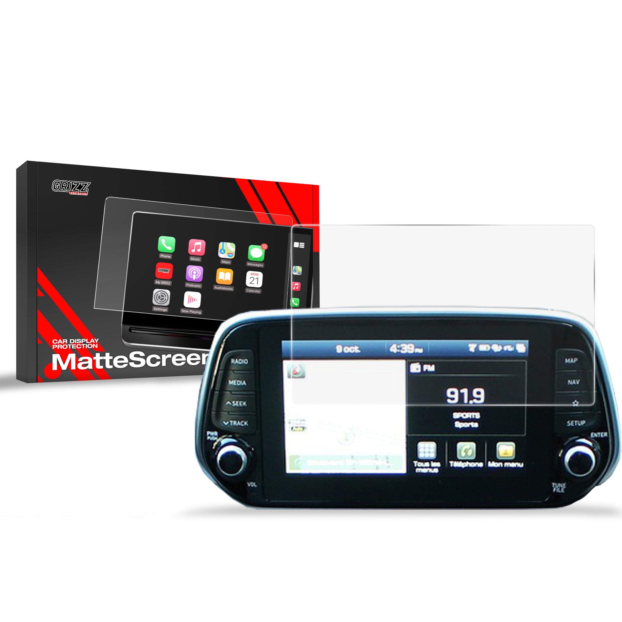 Matte Autodisplayfolie für Hyundai Santa Fe 8" (2019-2023), Grizz Protector