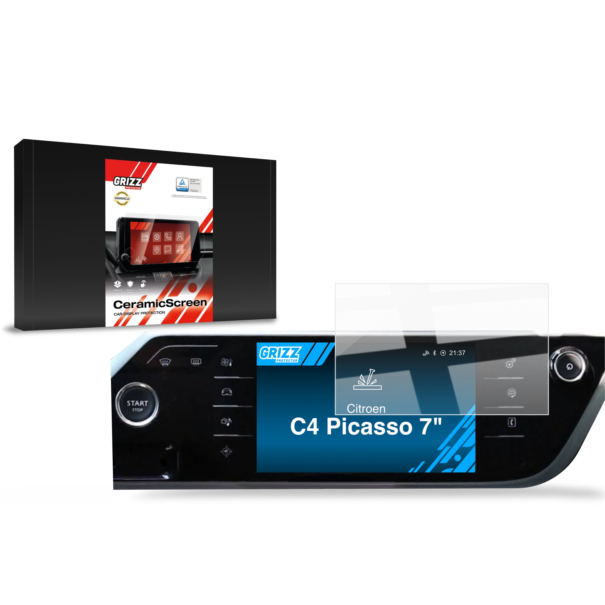Keramische Autodisplayfolie für Citroen C4 Picasso (2014-2018), Grizz Protector