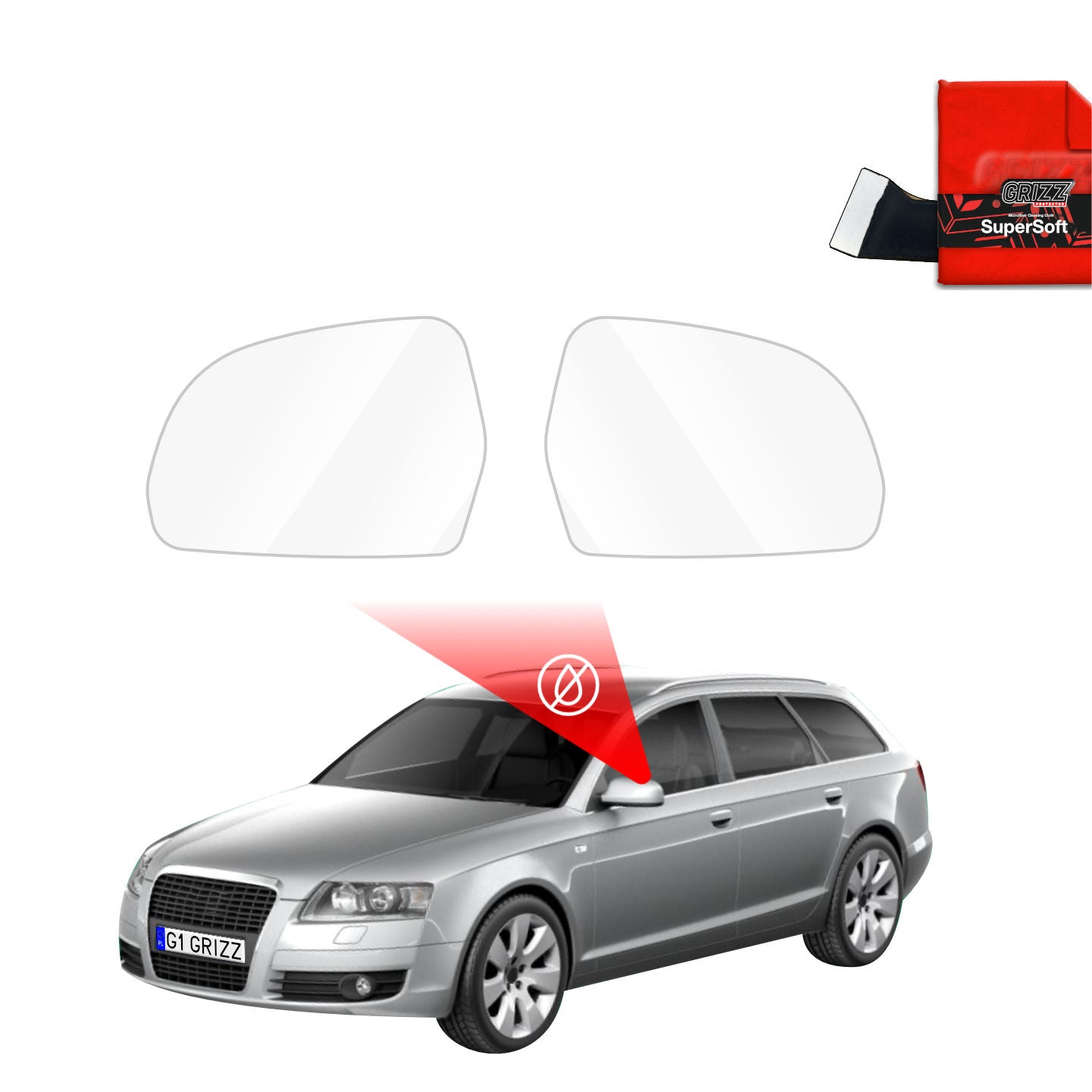 Regenschutzfolie Grizz Protector für Außenspiegel - Audi A6 C6 Avant (2004-2008)
