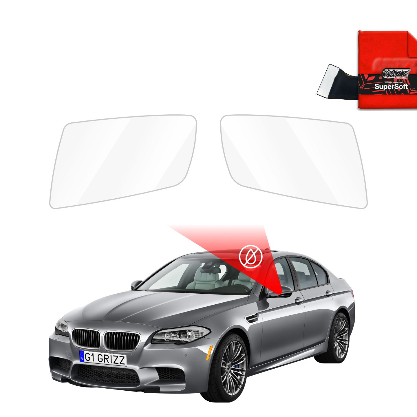 Regenschutzfolie Grizz Protector für Außenspiegel - BMW 5 E60 (2007-2010)