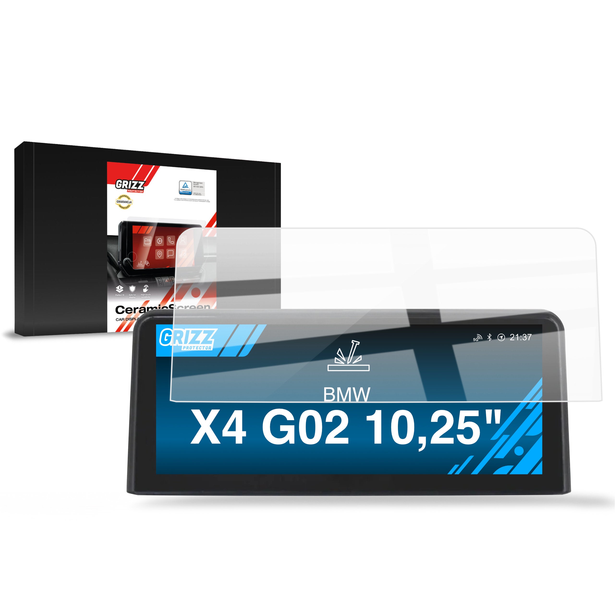 Keramische Autodisplayfolie für BMW X4 G02 10.25" (2018-2021), Grizz Protector