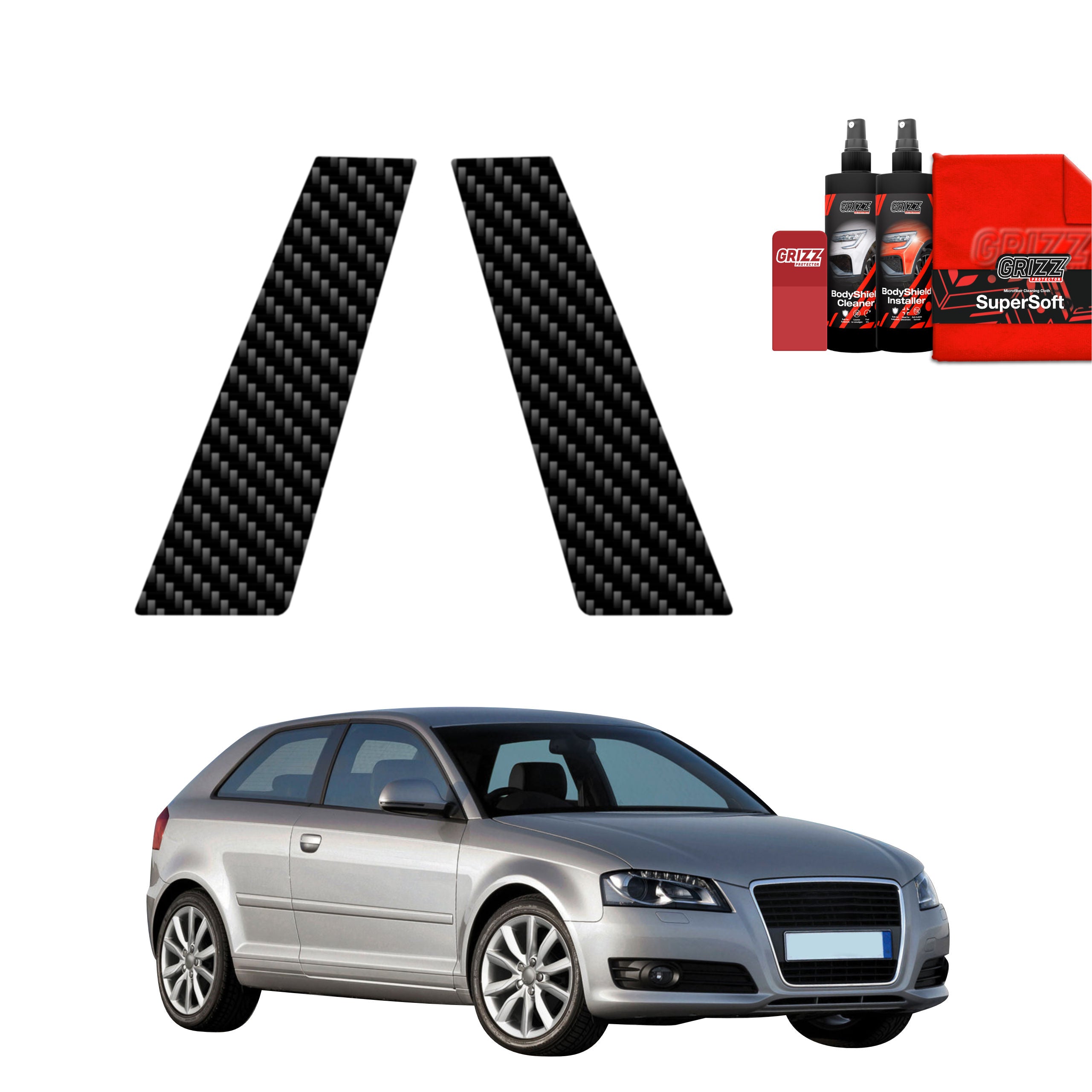 Kohlenstoff Schutzfolie Grizz Protector für Ladekante - Audi A3 8P Hatchback 3D Facelift (2008-2013)