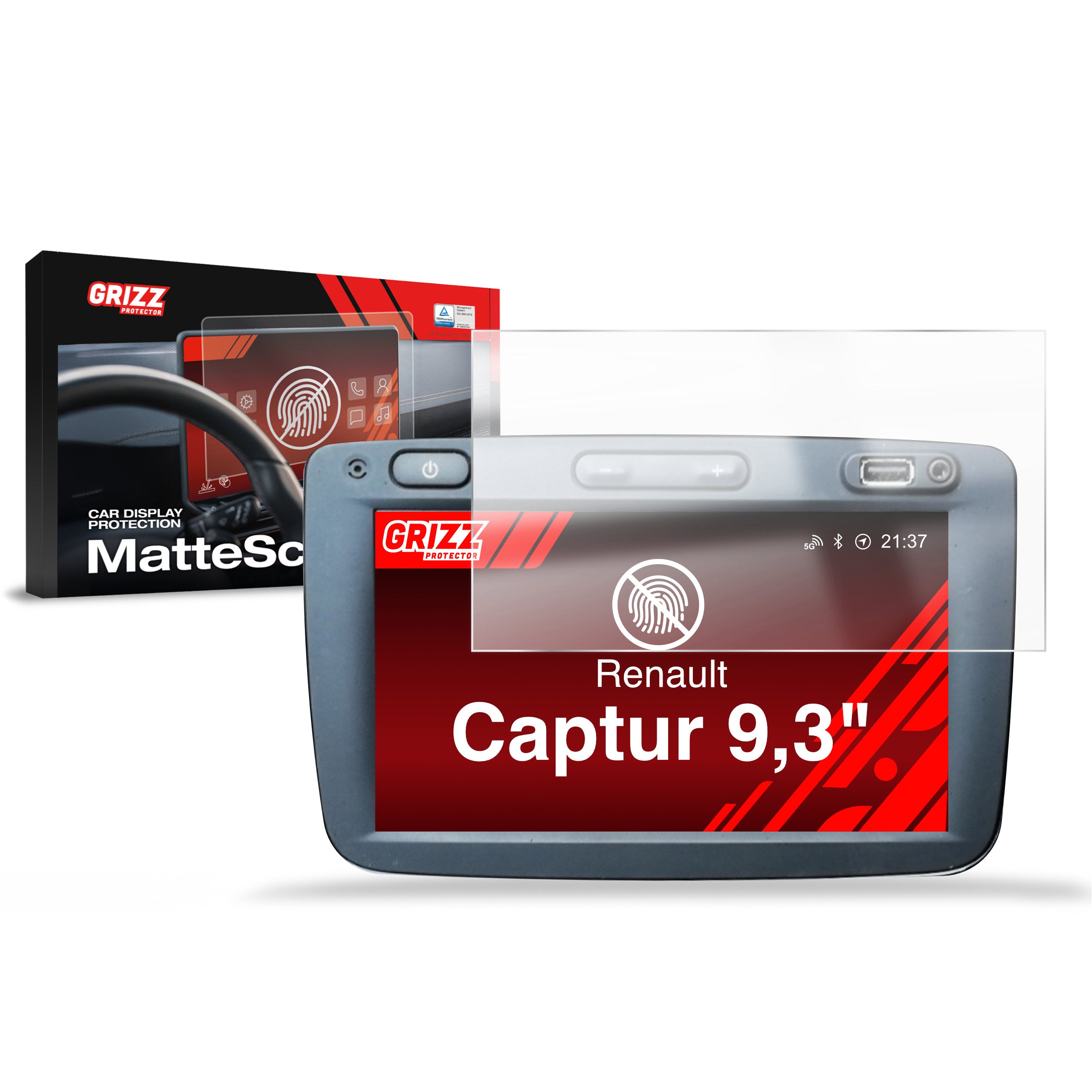 Matte Autodisplayfolie für Renault Captur (2013-2019), Grizz Protector
