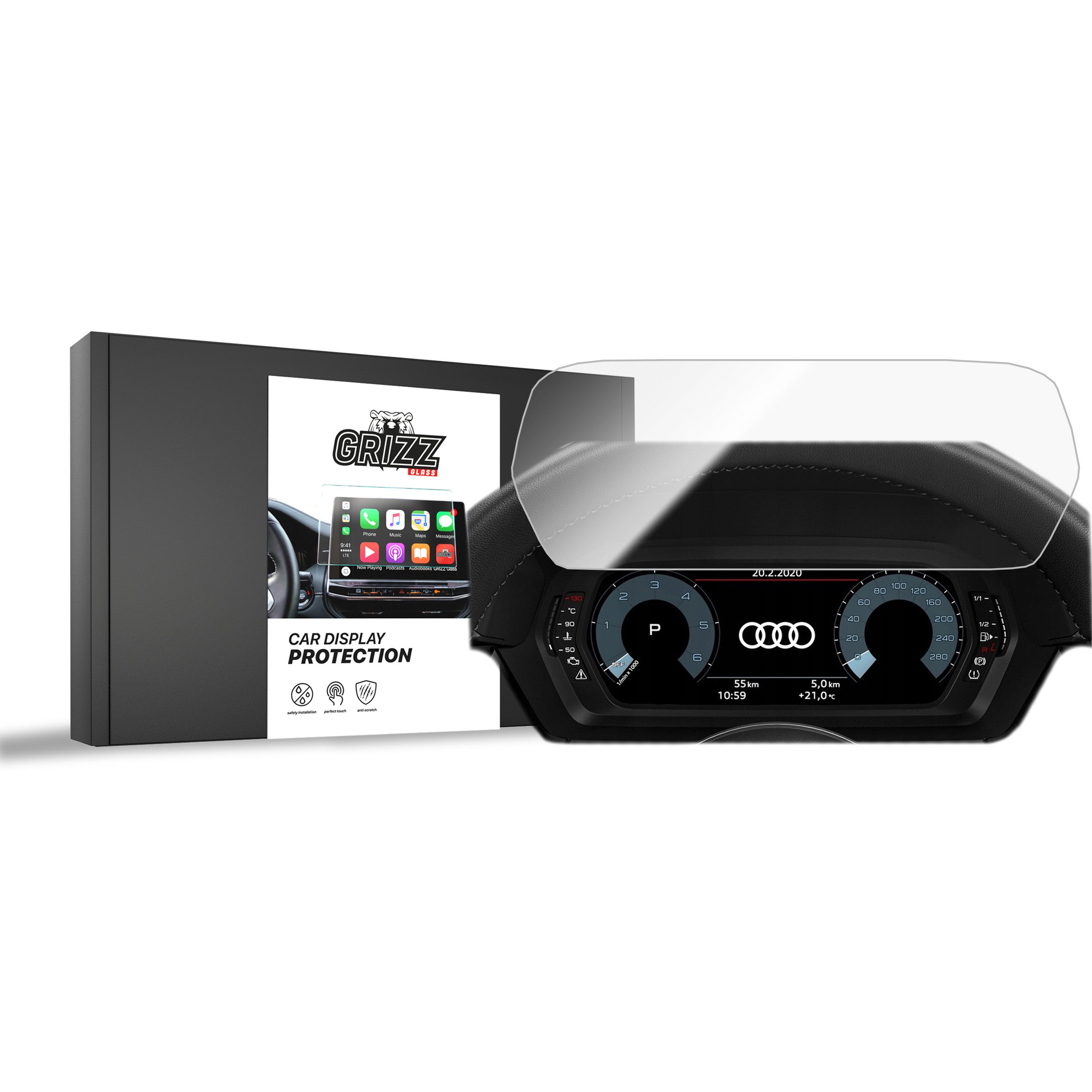 Keramische Autodisplayfolie für Audi A3 8Y Virtual Cockpit 10,25" (2020-2026), Grizz Protector