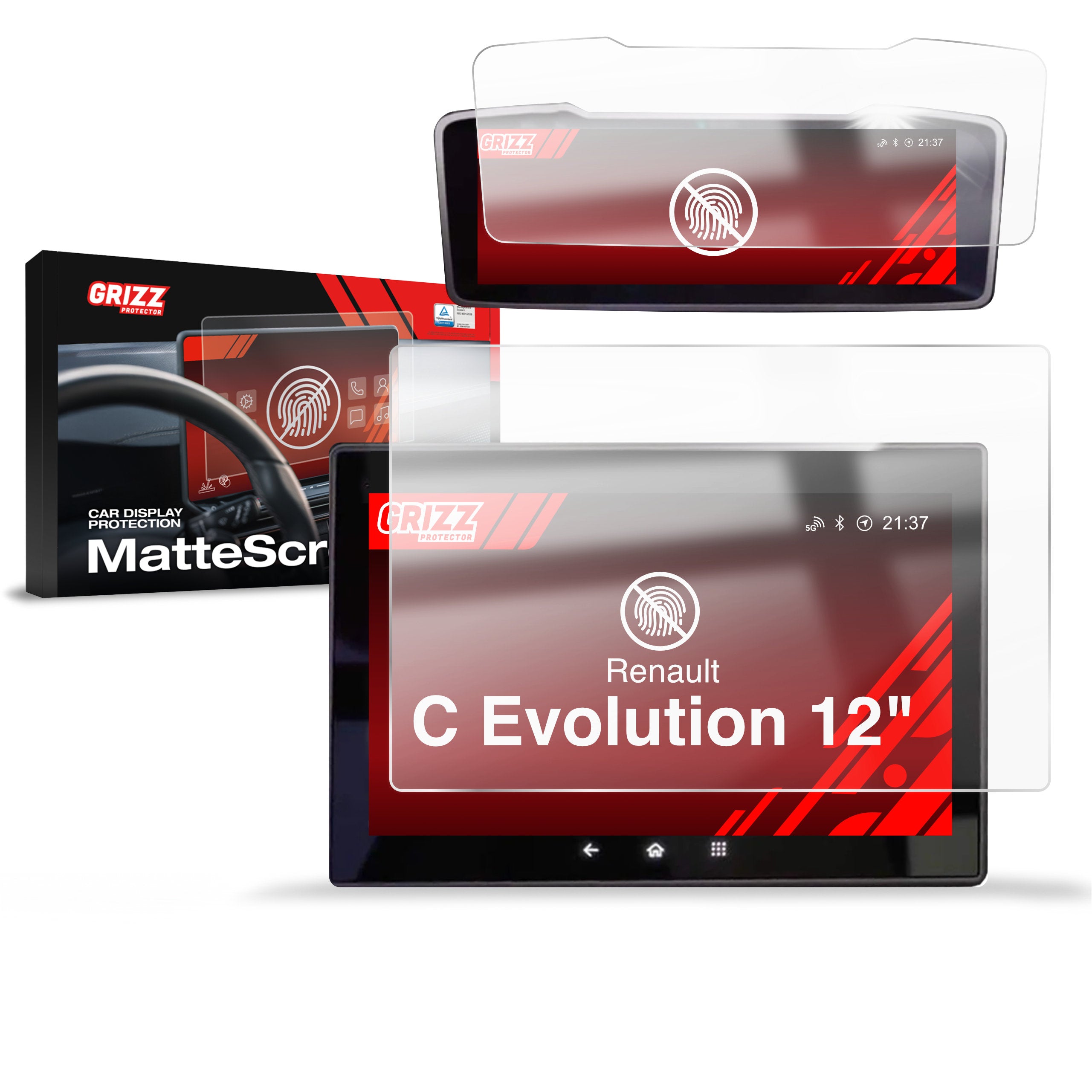 Matte Autodisplayfolie 2in1 für Renault C Evolution, Grizz Protector
