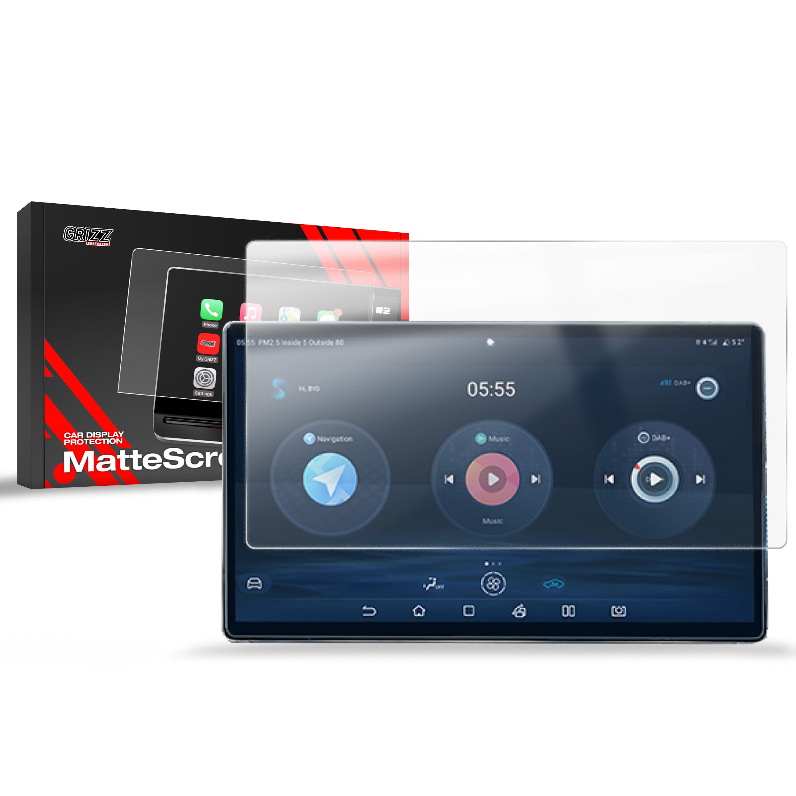 Matte Autodisplayfolie für BYD Seal (2025-2026), Grizz Protector