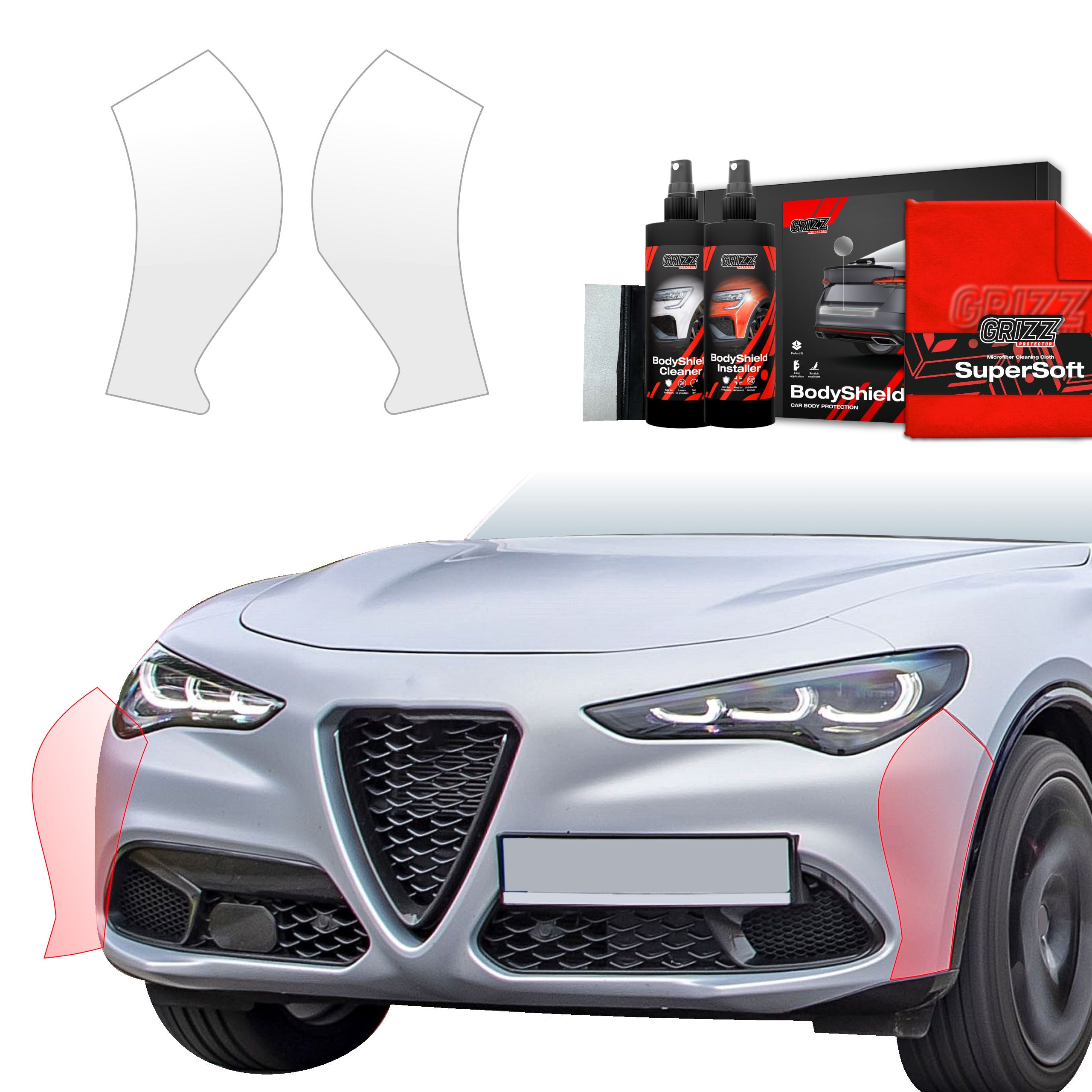 2in1 Schutzfolie Grizz Protector für Stoßstange - Alfa Romeo Stelvio (2023-2026)
