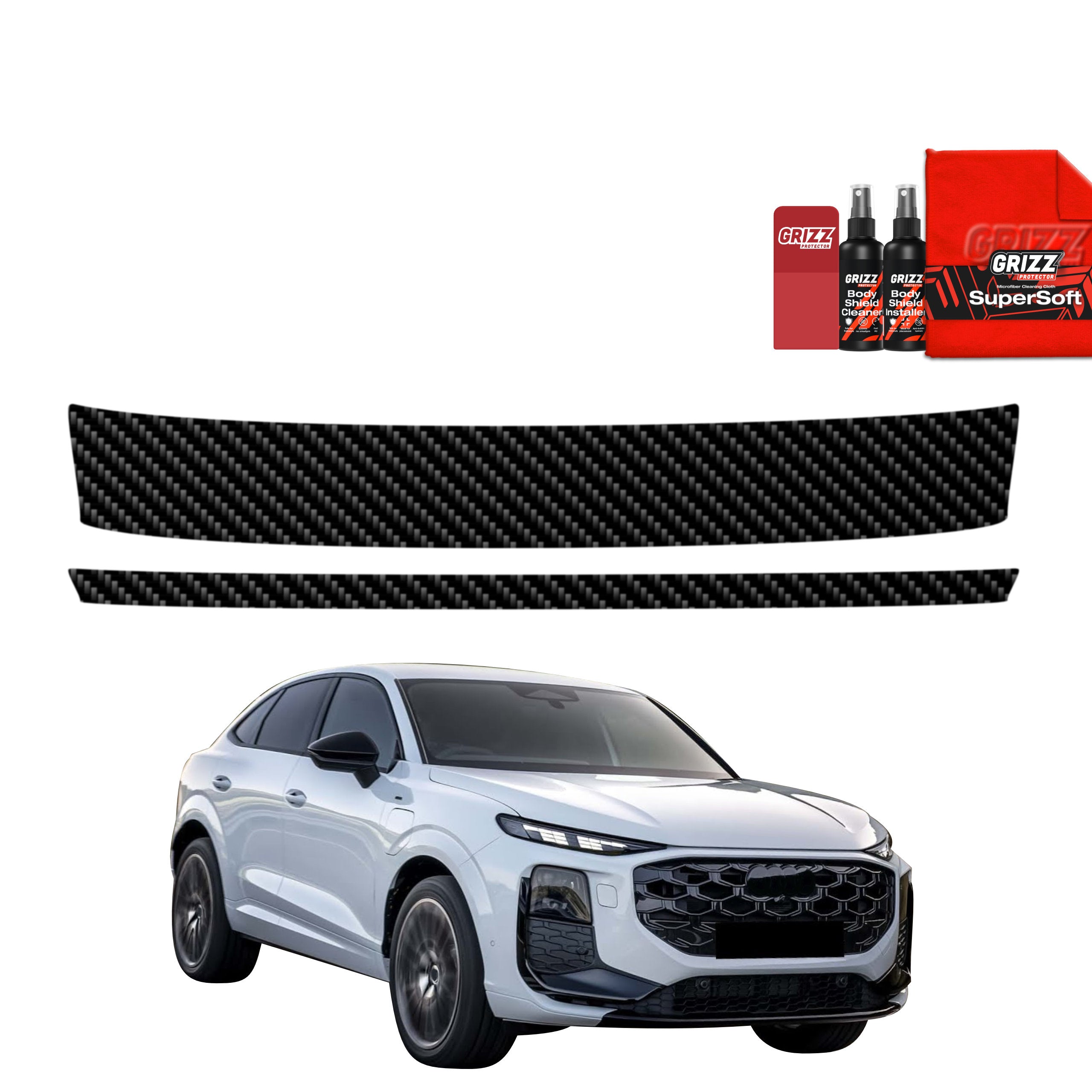 2in1 Kohlenstoff Schutzfolie Grizz Protector für Ladekante - Audi Q3 Sportback (2025-2026)