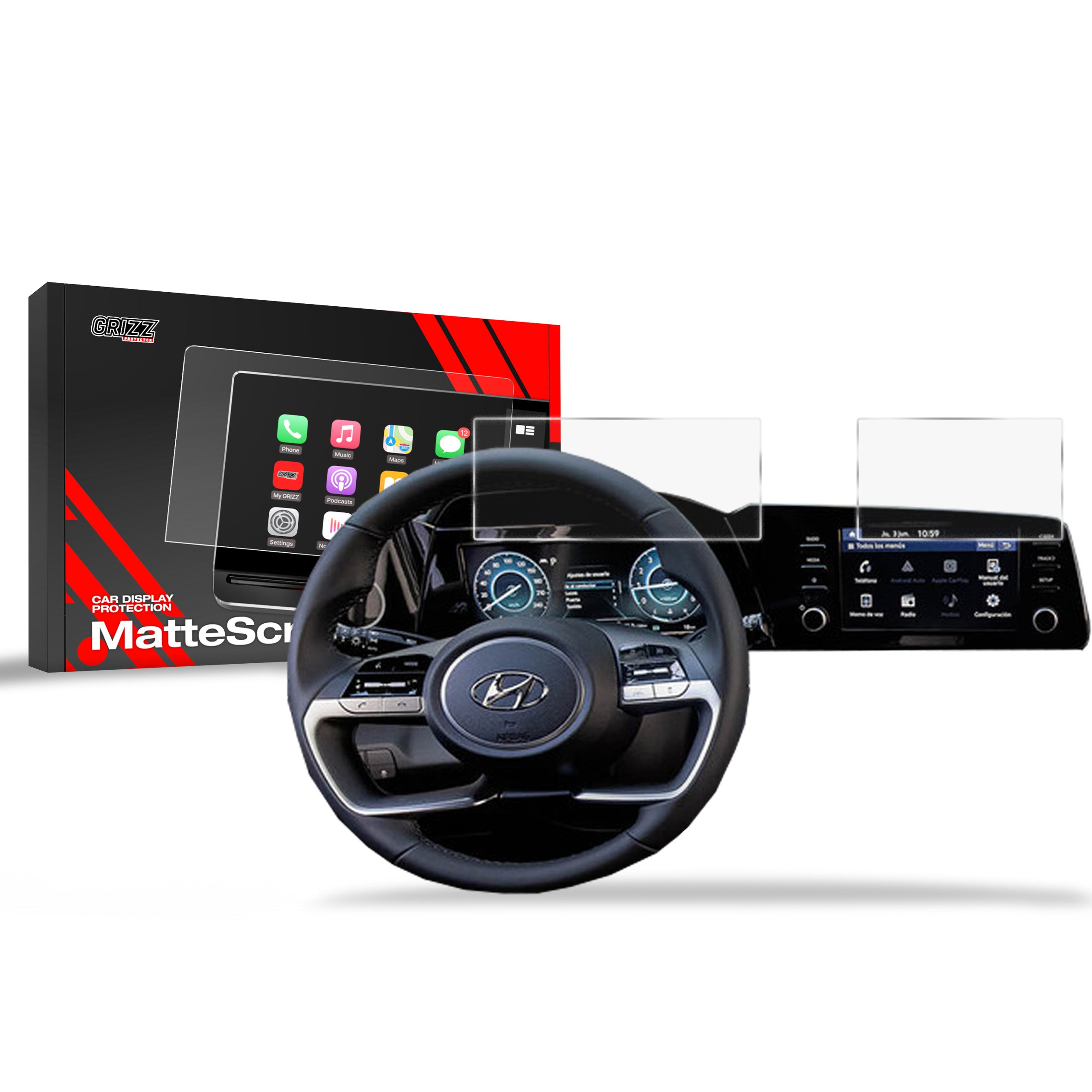 Matte Autodisplayfolie 2in1 für Hyundai Elantra CN7 8" (2020-2026), Grizz Protector
